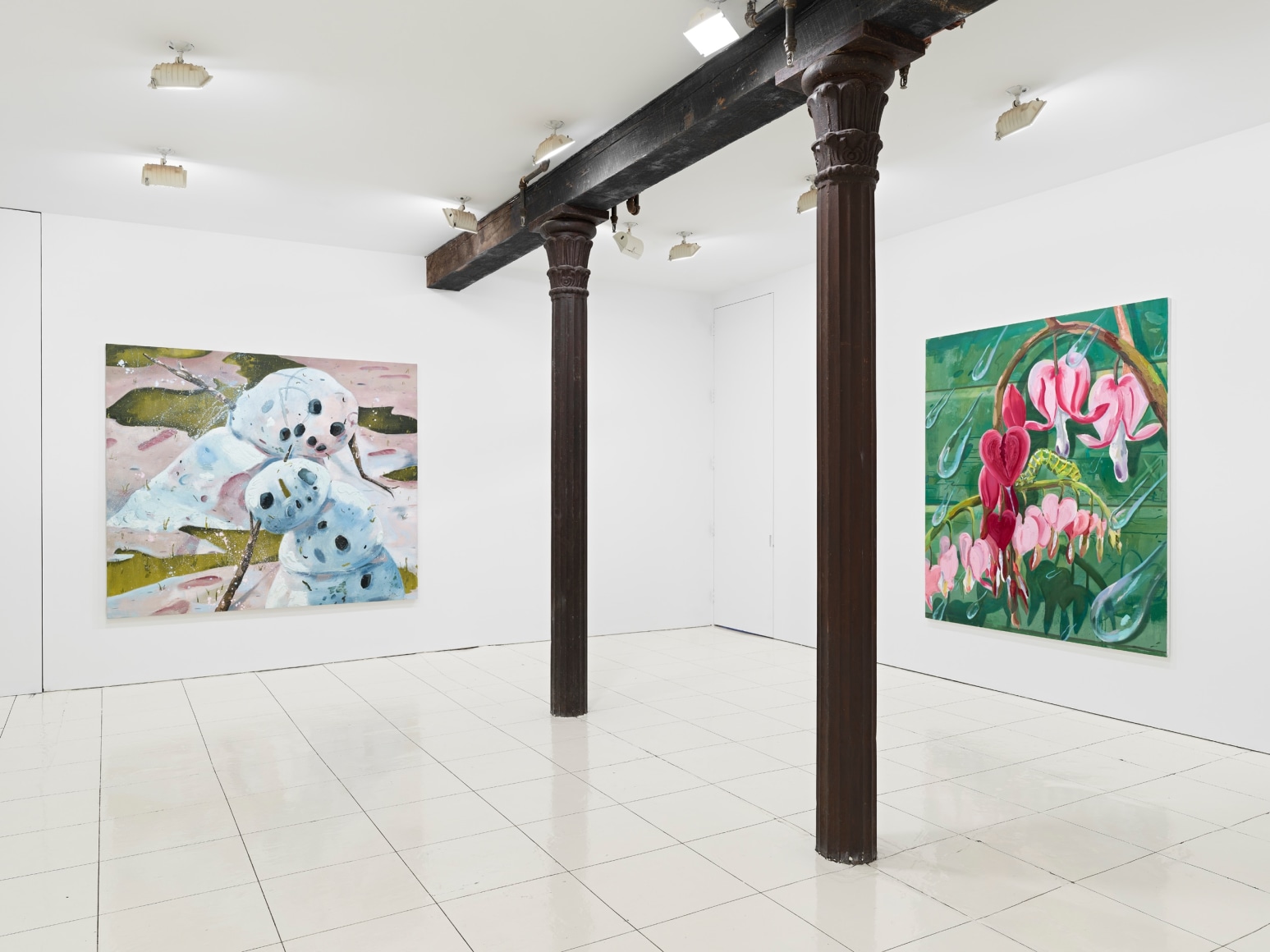 Jessica Westhafer paintings installed in a gallery