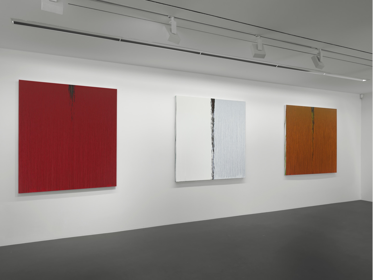 Installation view: Pat Steir, Paintings, Vito Schnabel Gallery, St. Moritz, 2019