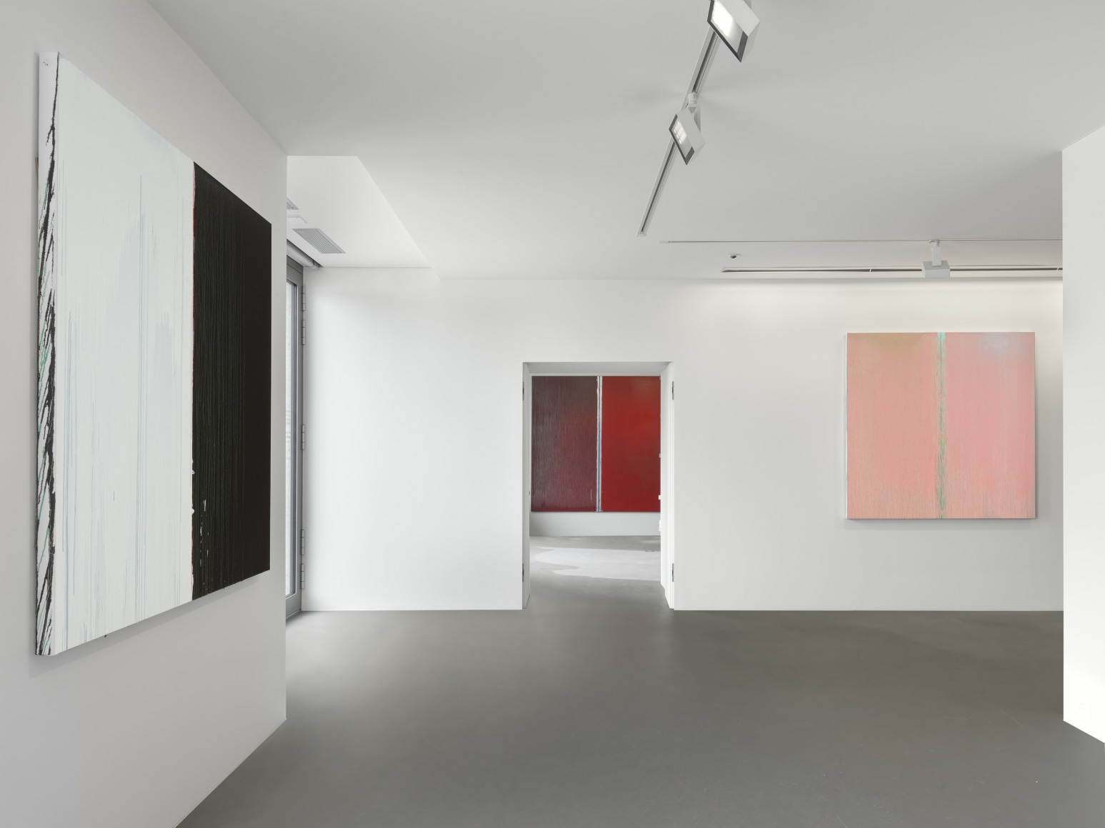 Installation view: Pat Steir, Paintings, Vito Schnabel Gallery, St. Moritz, 2019