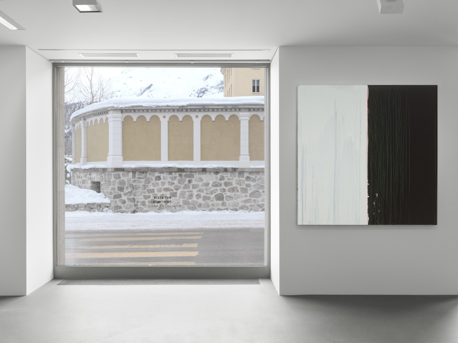 Installation view: Pat Steir, Paintings, Vito Schnabel Gallery, St. Moritz, 2019