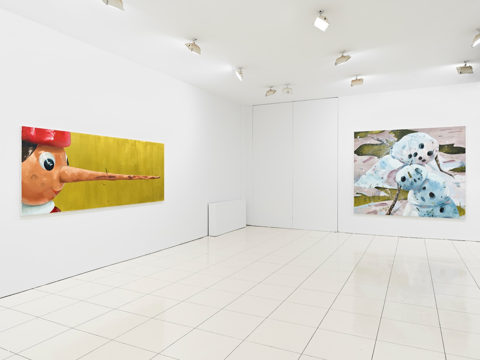 Jessica Westhafer paintings installed in a gallery