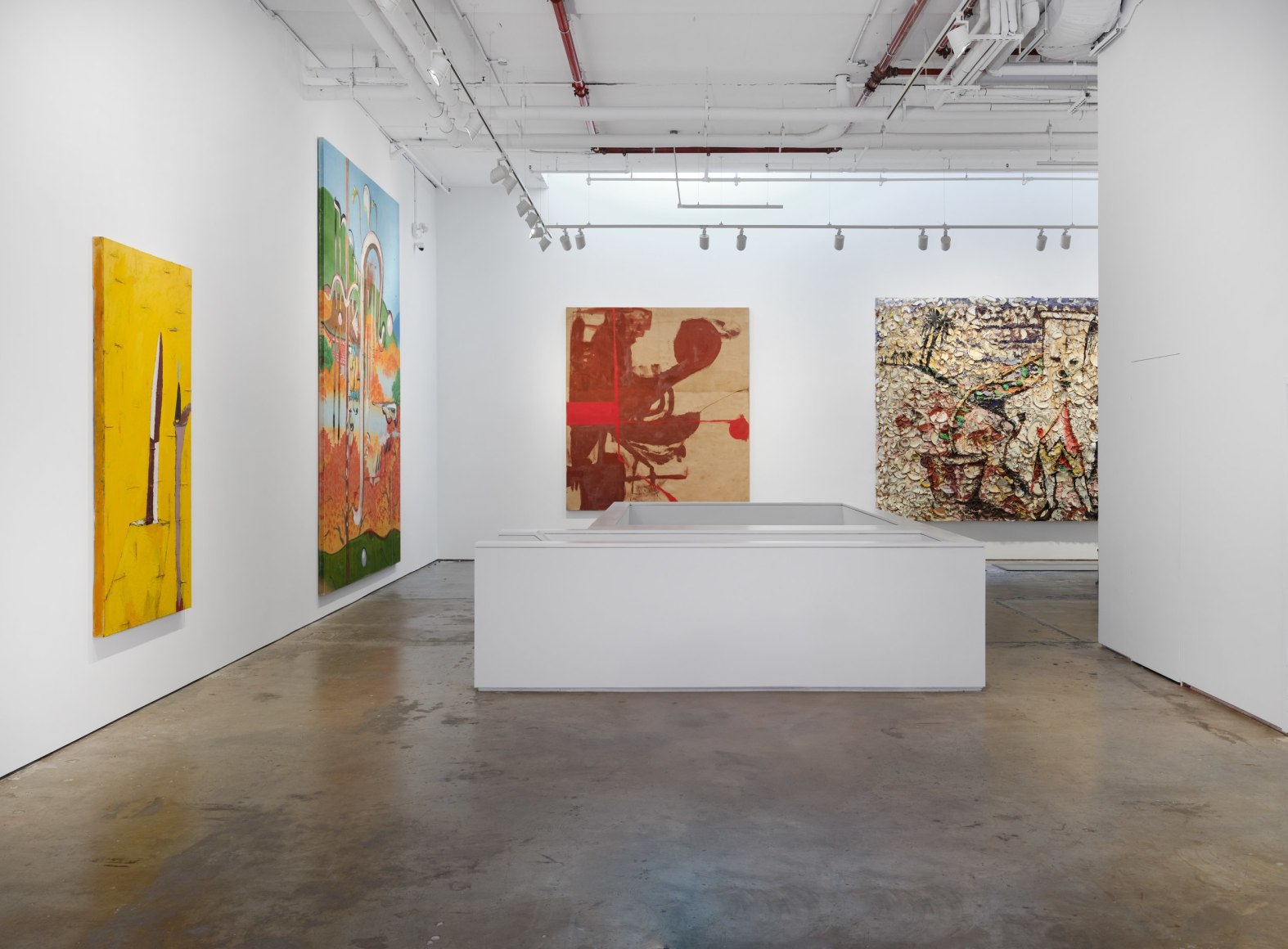 Installation view, Julian Schnabel: Paintings from 1978-1987, gallery interior