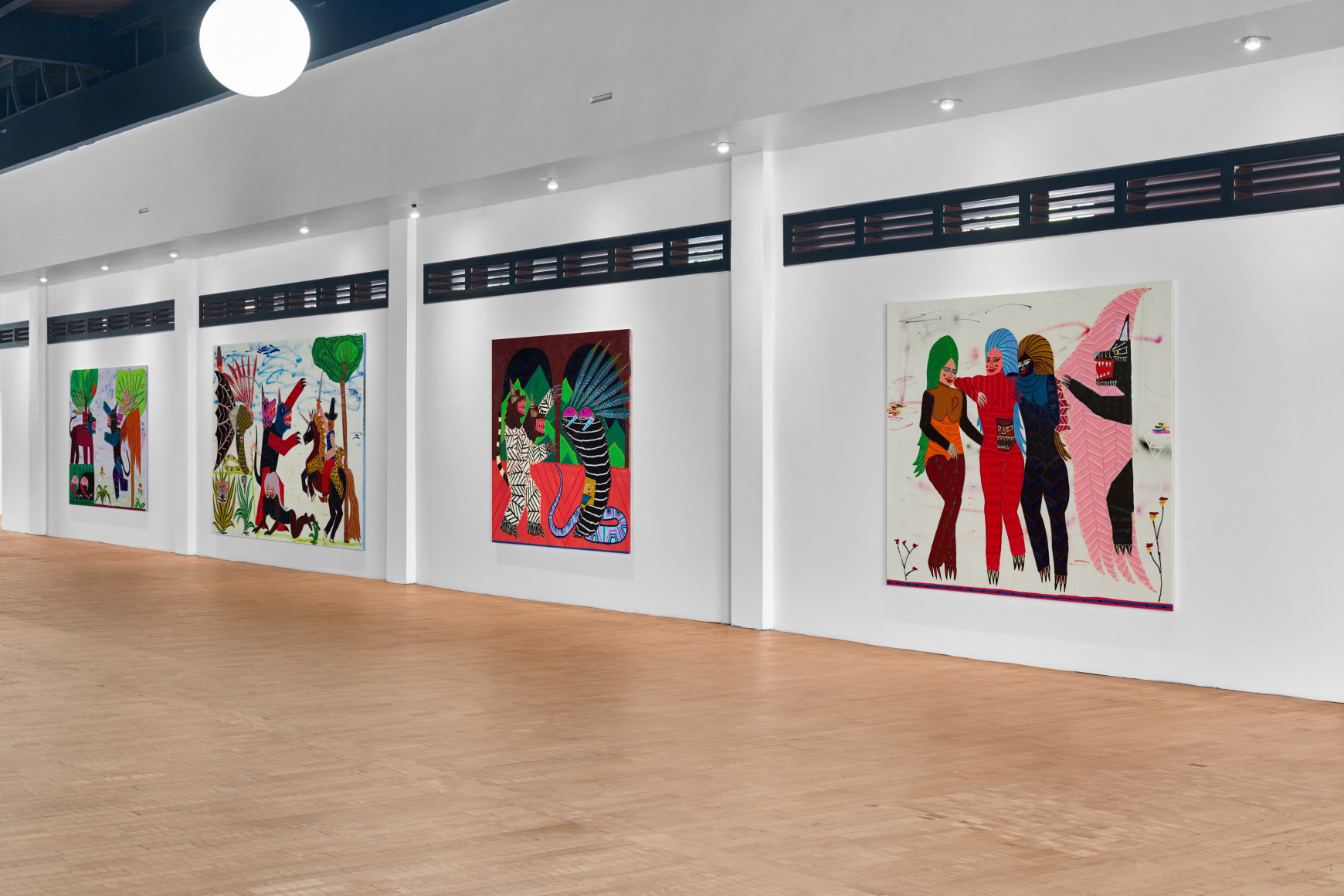 Installation view,&nbsp;Jordan Kerwick: Pink sunsets, cigarettes, 3 regrets and hope to haunt the future, Presented by Vito Schnabel Gallery and Alexander Dellal at the Old Santa Monica Post Office, Santa Monica, CA, 2022; Artworks &copy; Jordan Kerwick; Photo by Elon Schoenholz; Courtesy the artist and Vito Schnabel Gallery