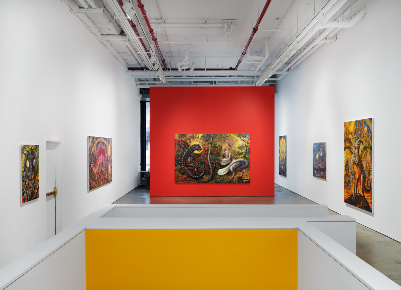 Installation view, Thomas Woodruff: The Dinosaur Variations , Vito Schnabel Gallery, New York, NY, 2024; Artworks &copy; Thomas Woodruff; Photo by Argenis Apolinario; Courtesy the artist and Vito Schnabel Gallery