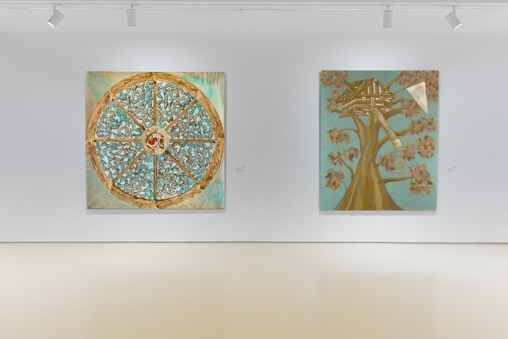 Installation view, Travel Diaries: Francesco Clemente, Brice Marden, Helen Marden, and Julian Schnabel, Curated by Vito Schnabel, Mohammed VI Museum of Modern and Contemporary Art, Rabat, Morocco, 2024; Artworks &copy; Francesco Clemente; Images &copy; National Foundation of Museums of Morocco, Mohammed VI Museum of Modern and Contemporary Art, Rabat