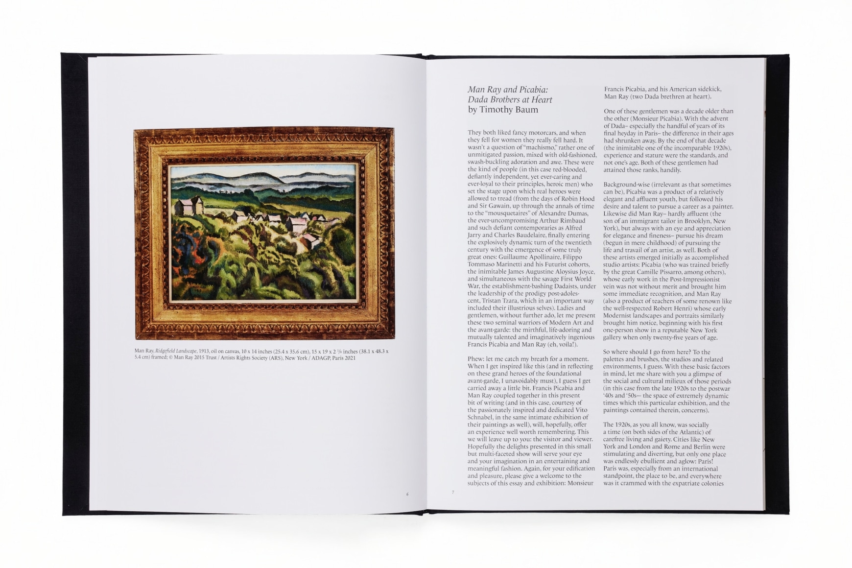 Interior spread of the Man Ray and Picabia catalogue