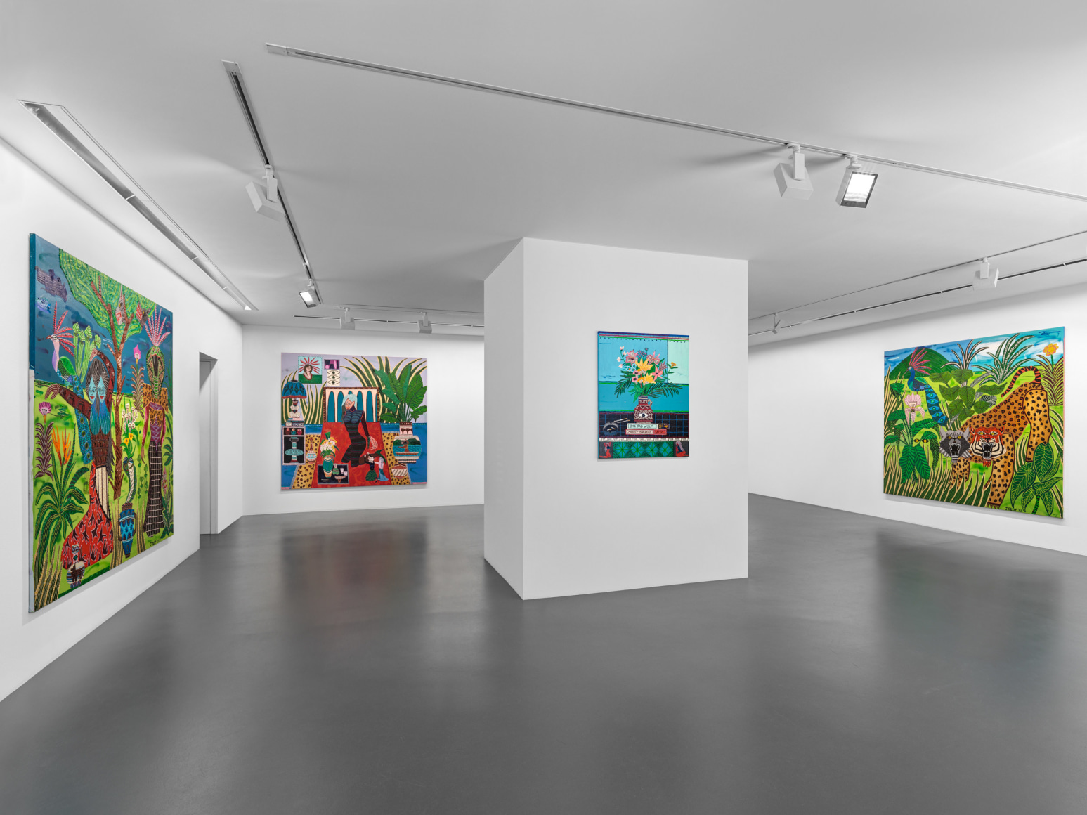 Installation view of Jordy Kerwick: So Many Sheep, So Few Wolves, Vito Schnabel Gallery, St. Moritz, July 18 – September 3, 2023; Artworks © Jordy Kerwick; Photo by Stefan Altenburger; Courtesy the artist and Vito Schnabel Gallery