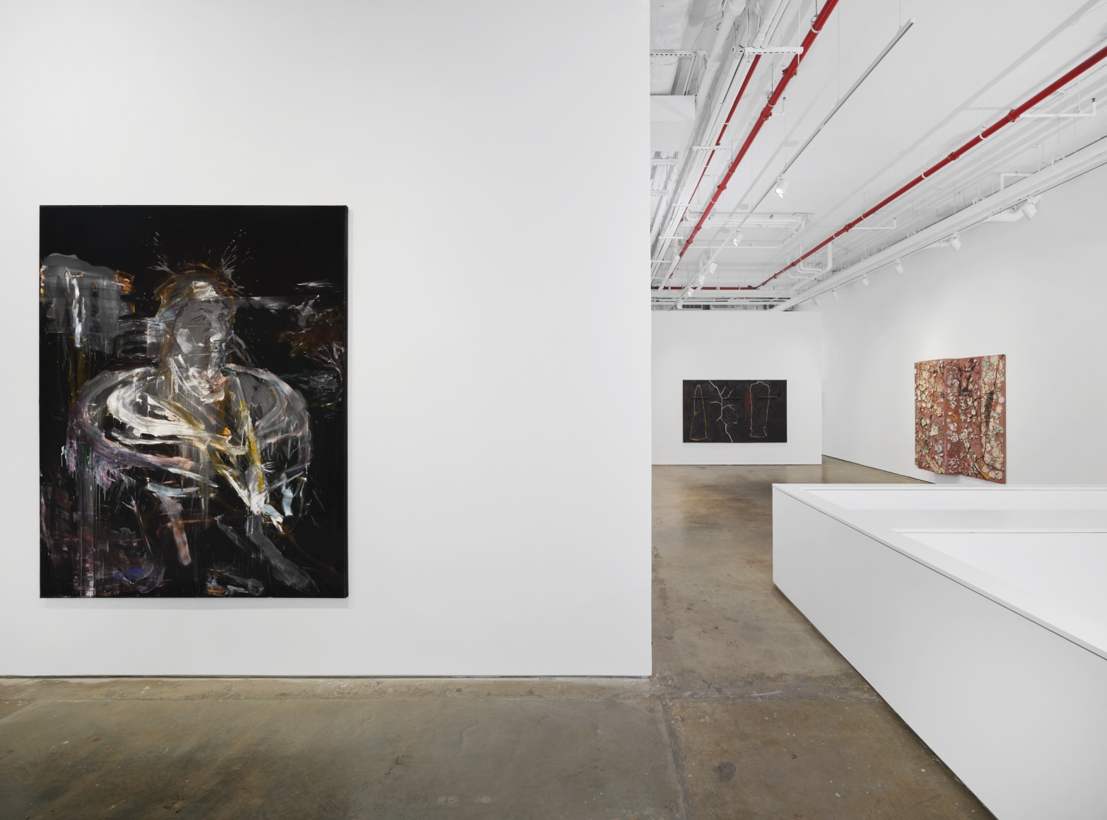 Installation view, Julian Schnabel: Paintings from 1978-1987, gallery interior