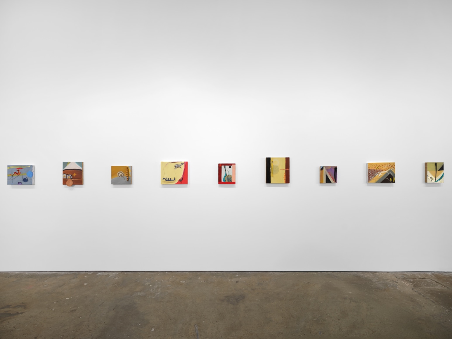 Gallery installation view featuring works by artist Enzo Cucchi