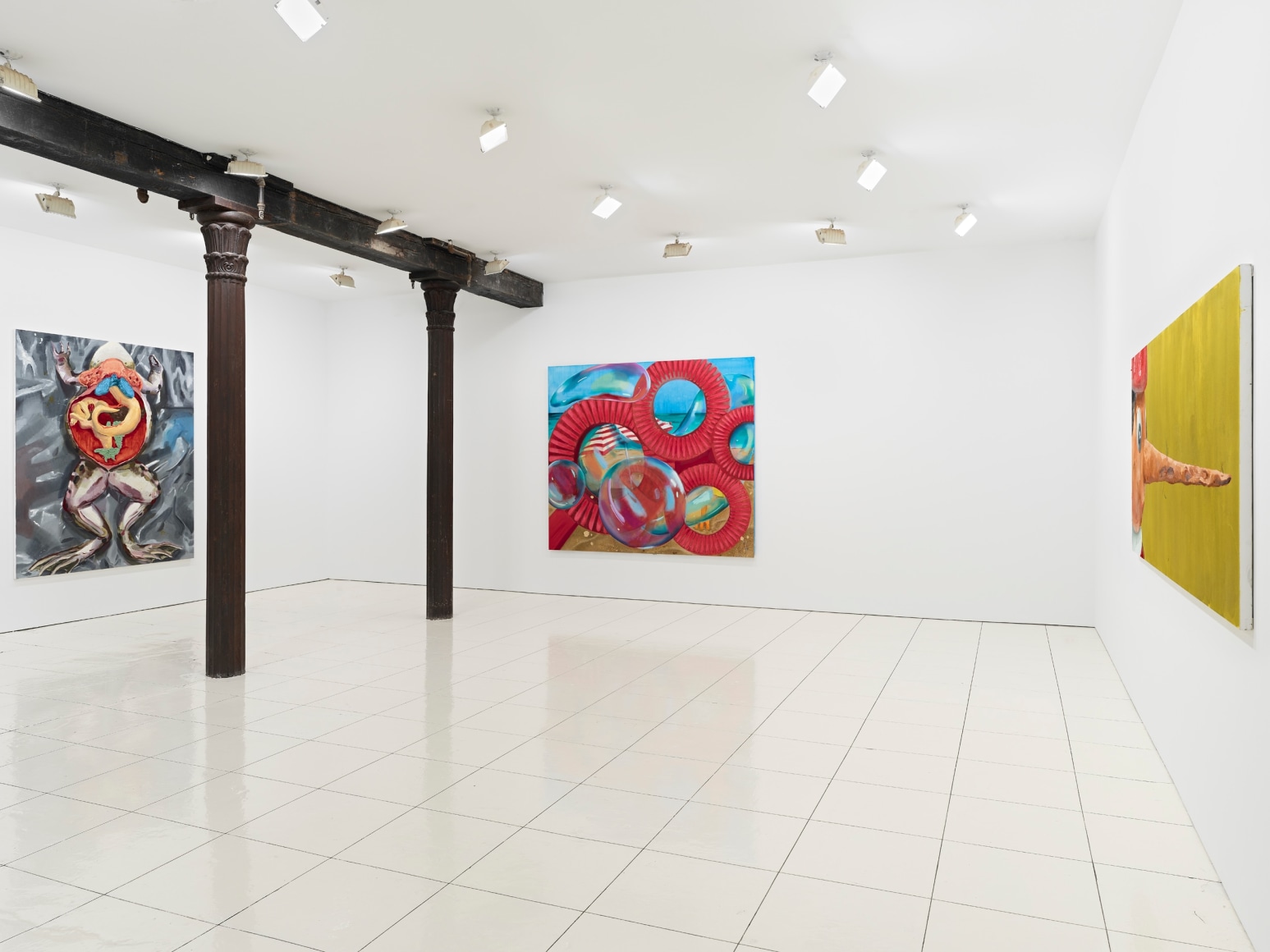 Jessica Westhafer paintings installed in a gallery