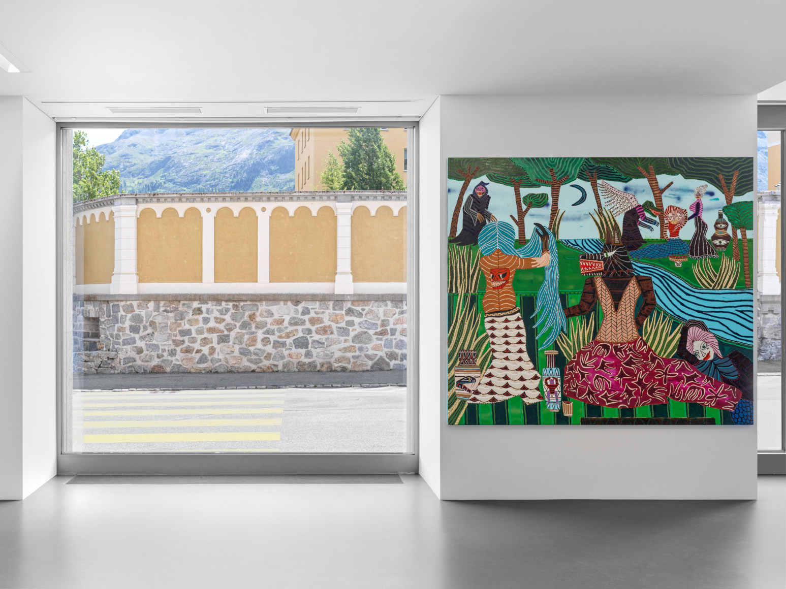 Installation view of Jordy Kerwick: So Many Sheep, So Few Wolves, Vito Schnabel Gallery, St. Moritz, July 18 – September 3, 2023; Artworks © Jordy Kerwick; Photo by Stefan Altenburger; Courtesy the artist and Vito Schnabel Gallery