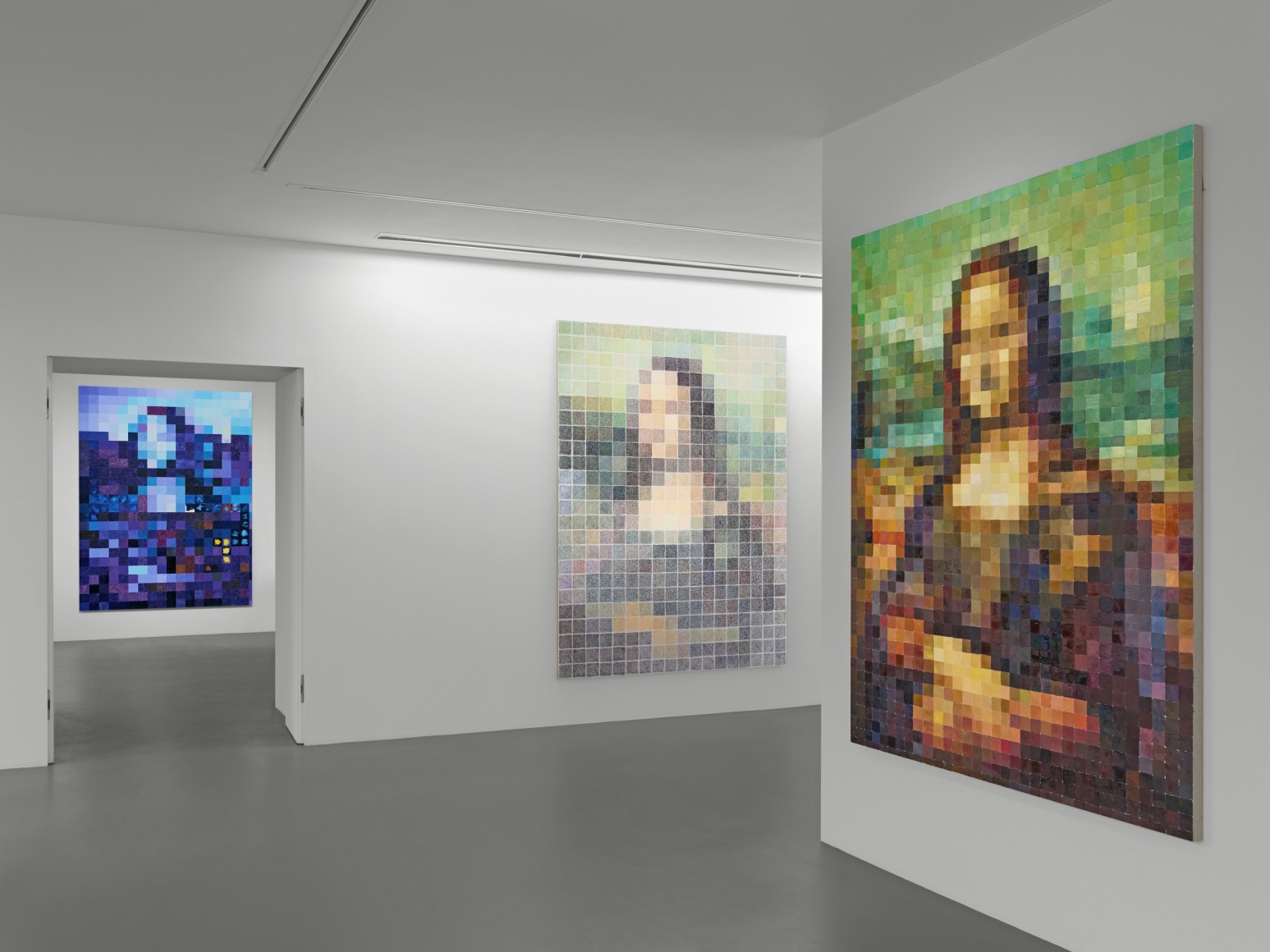 Installation view, Gus Van Sant: Mona Lisa, Vito Schnabel Gallery, St. Moritz, Switzerland, 2021-2022; Artworks © Gus Van Sant; Photo by Stefan Altenburger; Courtesy the artist and Vito Schnabel Gallery