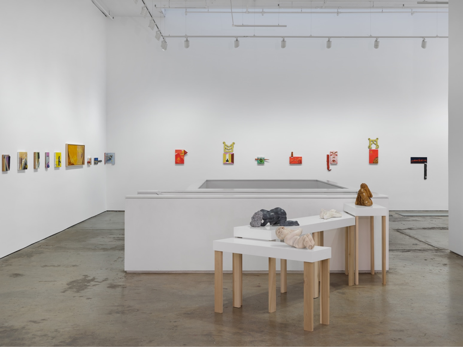 Gallery installation view featuring works by artist Enzo Cucchi