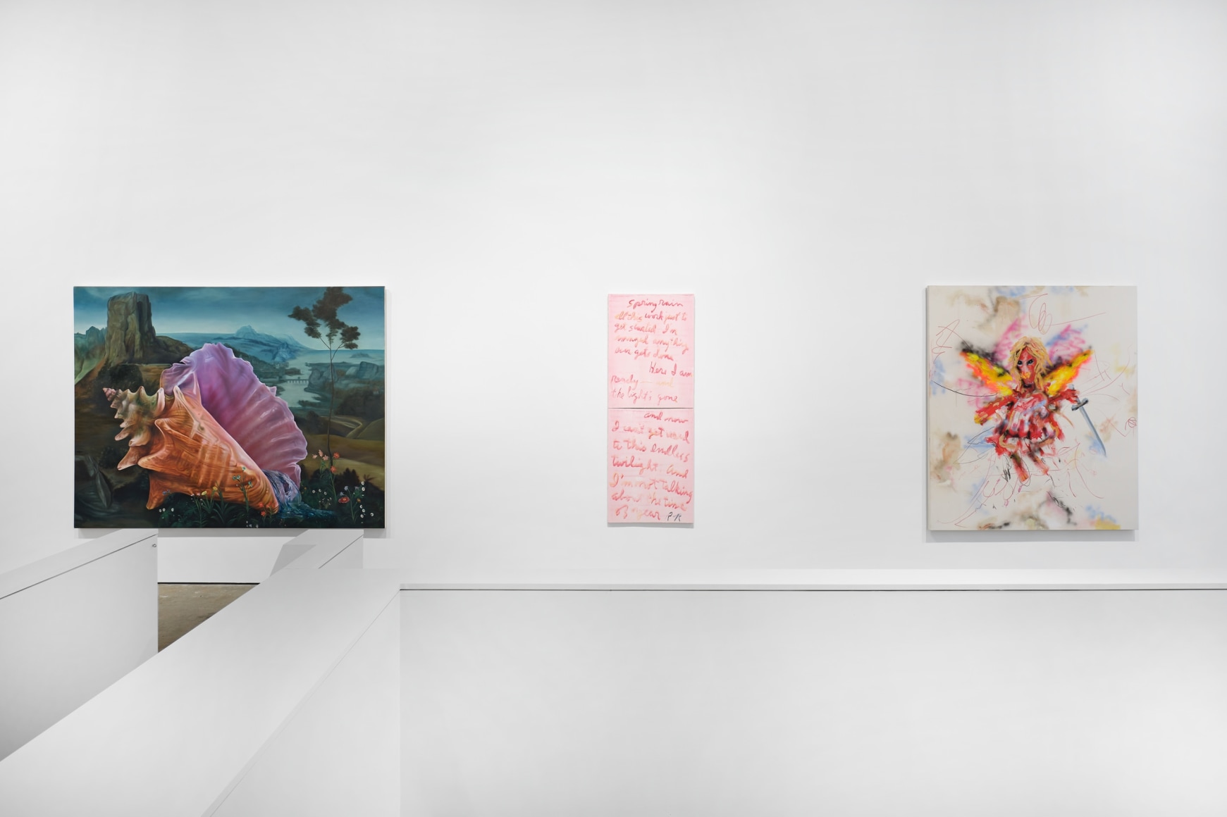 Installation view, These Days, Vito Schnabel Gallery, New York, NY, 2023; Artworks © Ariana Papademetropoulos © Estate of Rene Ricard © Robert Nava; Photo by Argenis Apolinario; Courtesy the artists and Vito Schnabel Gallery