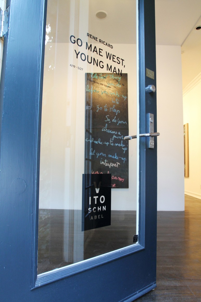 Installation view, Rene Ricard,&nbsp;Go Mae West, Young Man, Los Angeles, 2012