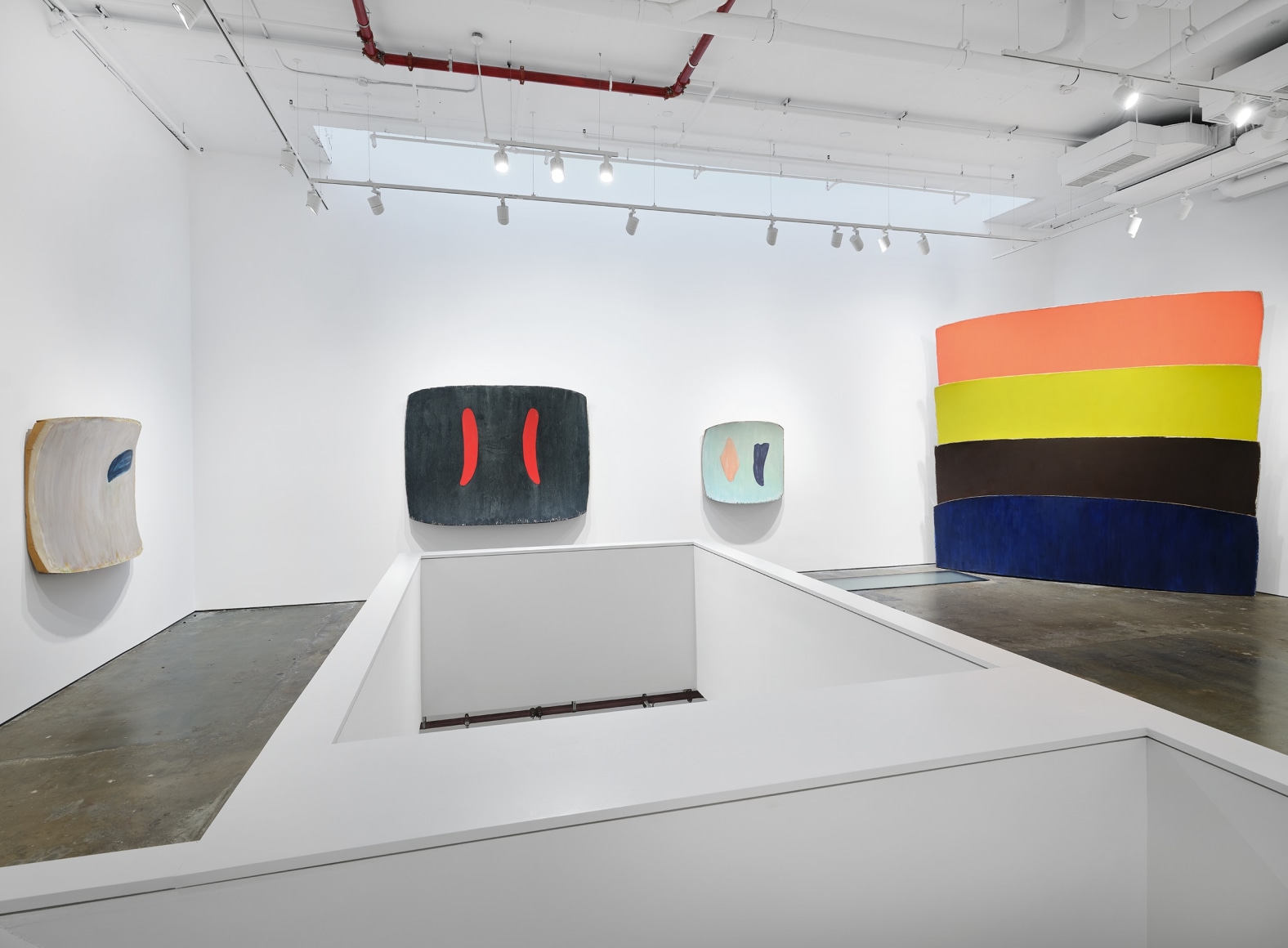 Installation view, Ron Gorchov: Exploring the Near/Far Painterly Horizons of Modern Space, Vito Schnabel Gallery, New York, NY, 2024; Artworks © 2024; Estate of Ron Gorchov / Artists Rights Society (ARS), New York; Photo by Argenis Apolinario; Courtesy Vito Schnabel Gallery