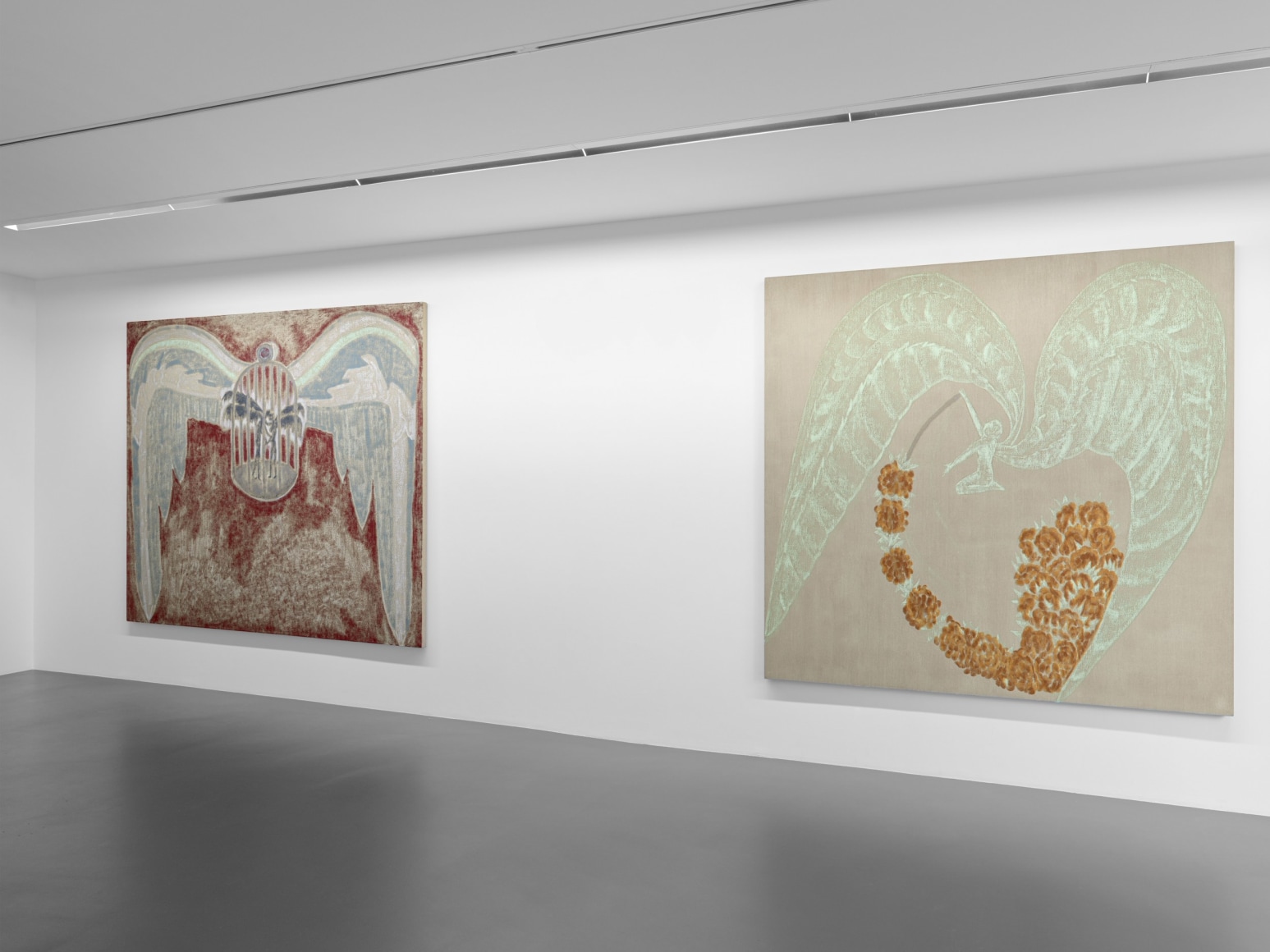 Installation view: Old Friends: Francesco Clemente, David Salle, Julian Schnabel, Vito Schnabel Gallery, St. Moritz, 2022 © The artists; Photos by Stefan Altenburger; Courtesy the artists and Vito Schnabel Gallery