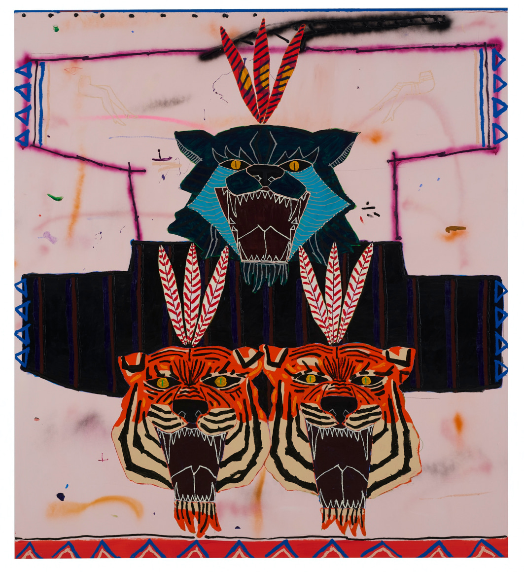 two tigers and one panther