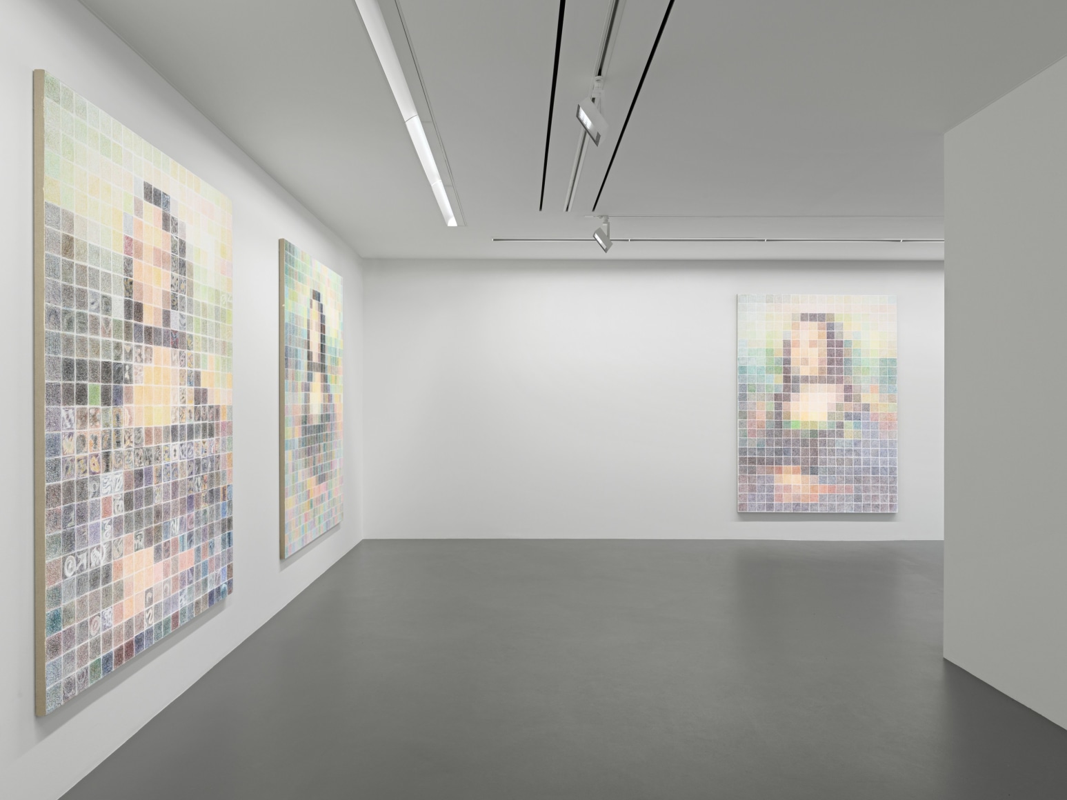 Installation view, Gus Van Sant: Mona Lisa, Vito Schnabel Gallery, St. Moritz, Switzerland, 2021-2022; Artworks © Gus Van Sant; Photo by Stefan Altenburger; Courtesy the artist and Vito Schnabel Gallery