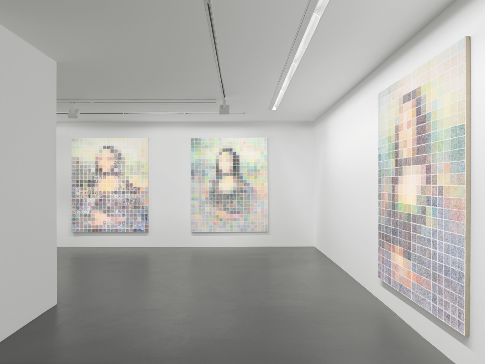 Installation view, Gus Van Sant: Mona Lisa, Vito Schnabel Gallery, St. Moritz, Switzerland, 2021-2022; Artworks © Gus Van Sant; Photo by Stefan Altenburger; Courtesy the artist and Vito Schnabel Gallery