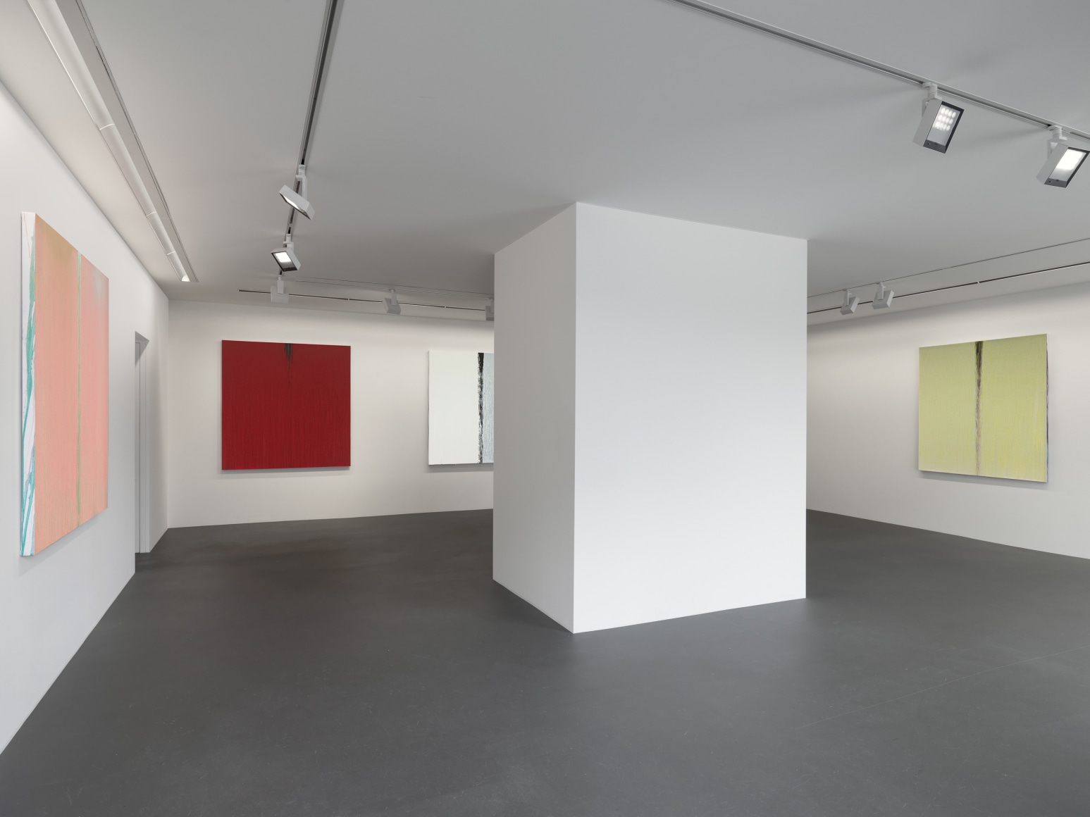 Installation view: Pat Steir, Paintings, Vito Schnabel Gallery, St. Moritz, 2019