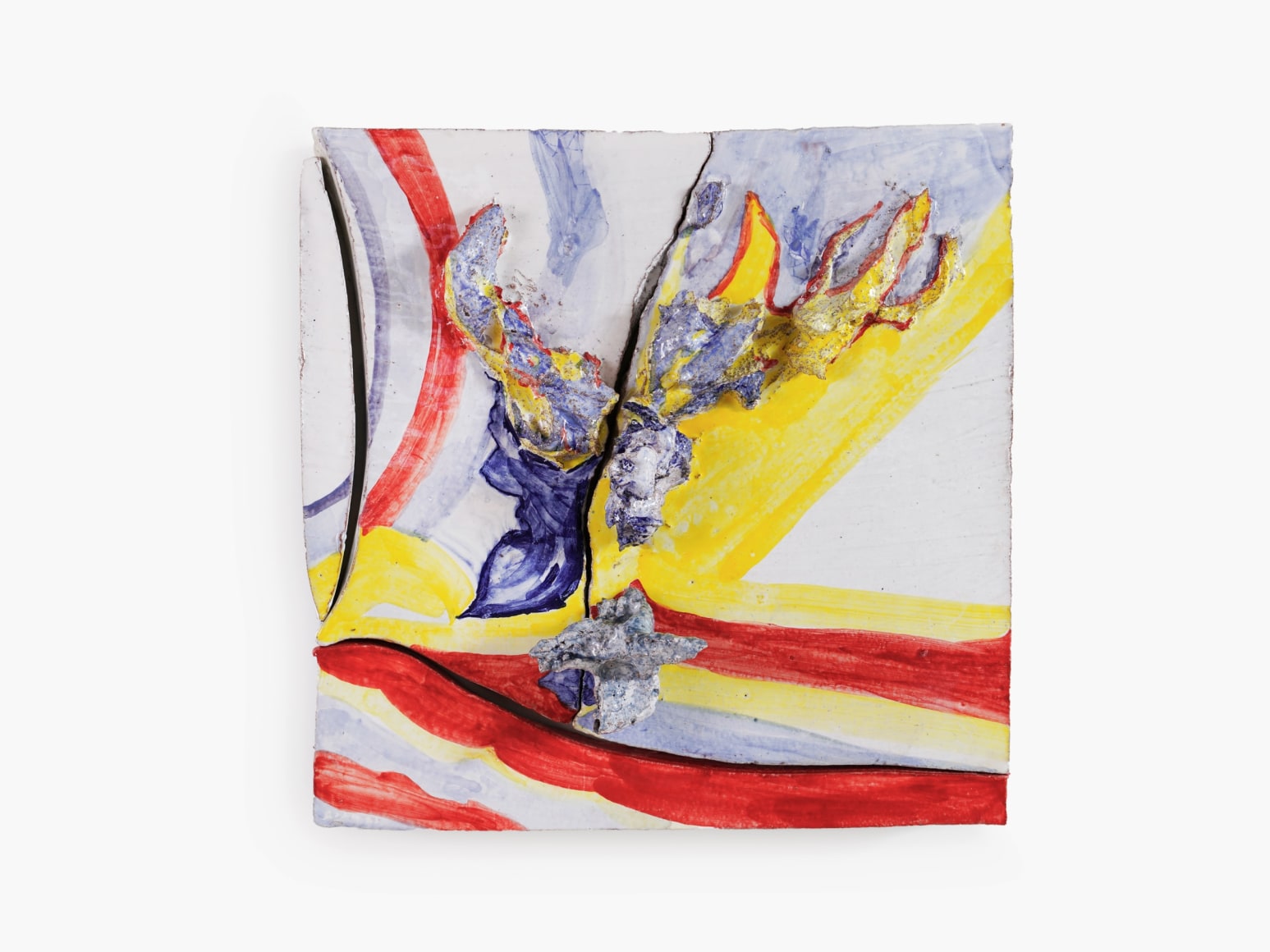 Lola Montes ceramic tile with bright, organic, textural forms