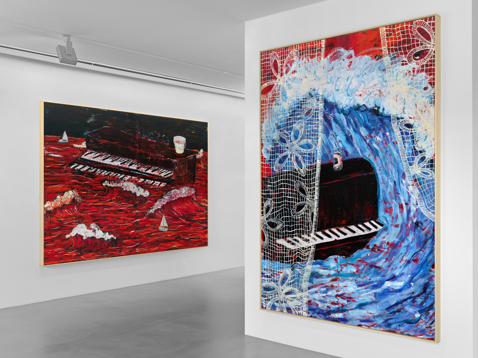 Installation view of Angel Otero: The Ocean in My Room, Vito Schnabel Gallery, St. Moritz, 2023; Artworks &copy; Angel Otero; Photo by Stefan Altenburger; Courtesy the artist and Vito Schnabel Gallery