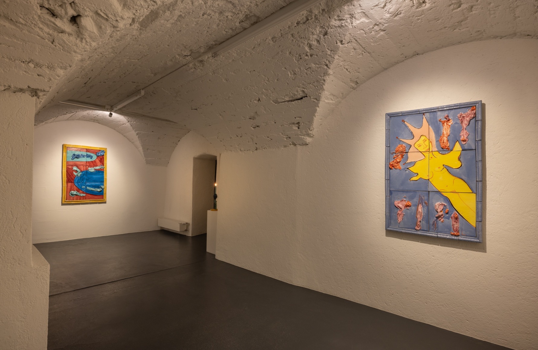 Installation view of Lola Montes and David McDermott: The Great Mountain Paintings 1988 & Landscapes from the Underworld, Vito Schnabel Gallery, St. Moritz, July 27, 2024 – September 15, 2024; Artworks © The artists; Photo by Andrea Rossetti; Courtesy the artists and Vito Schnabel Gallery