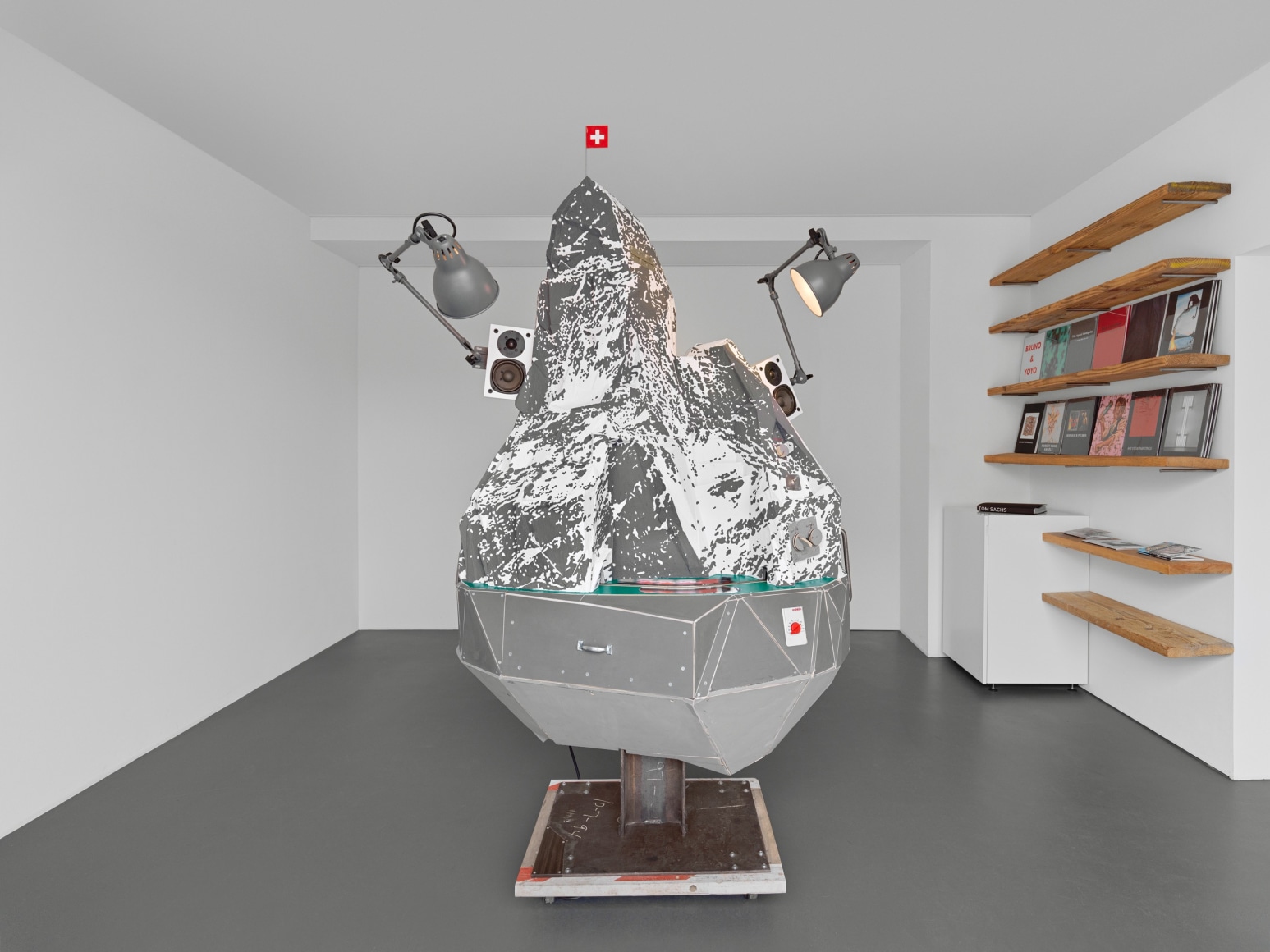 Installation view,&nbsp;Tom Sachs: Helvetiaphilia, Vito Schnabel Gallery, St. Moritz, Switzerland, 2022; Artworks &copy; Tom Sachs; Photo by Stefan Altenburger; Courtesy the artist and Vito Schnabel Gallery