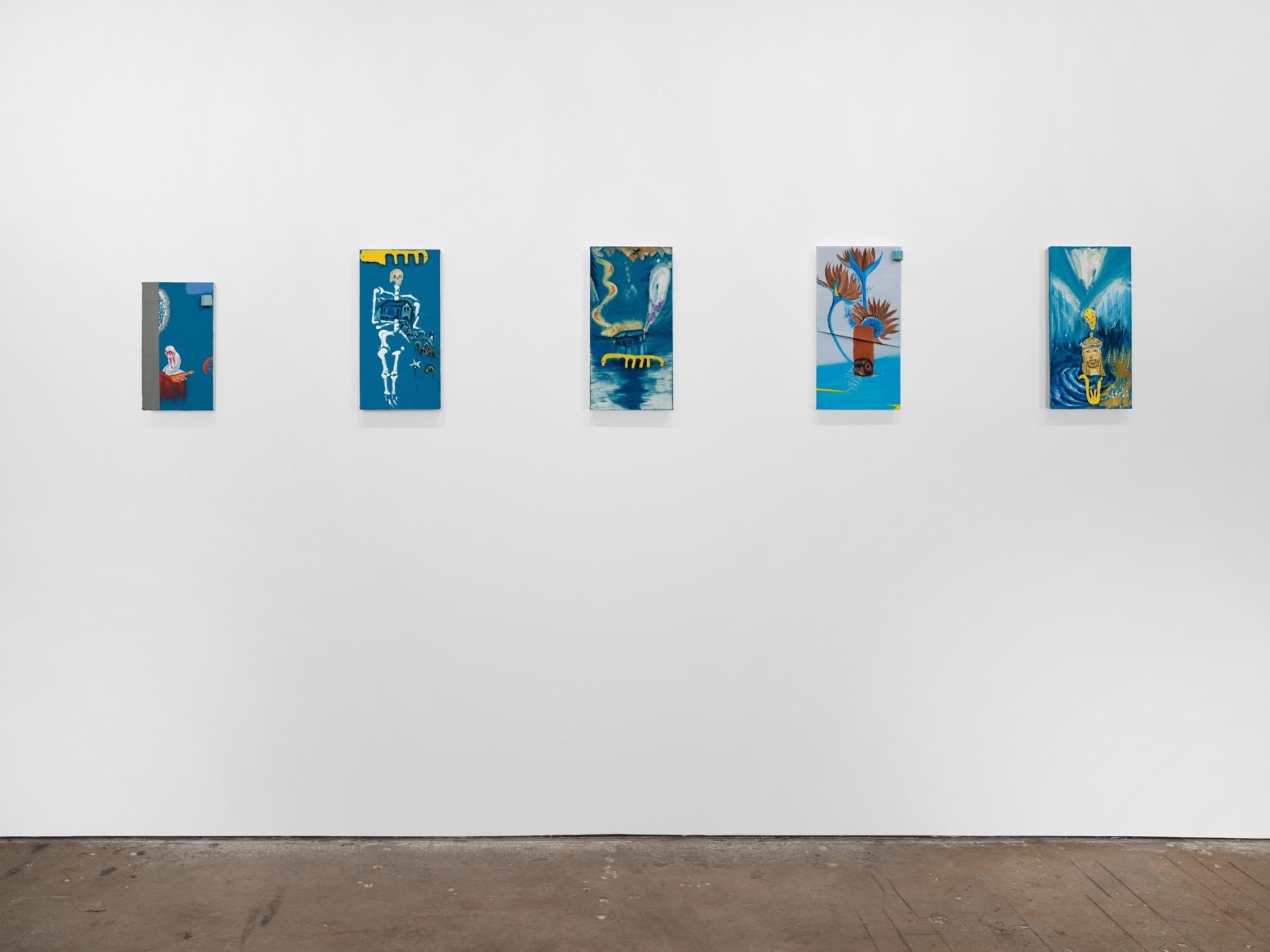 Gallery installation view featuring works by artist Enzo Cucchi