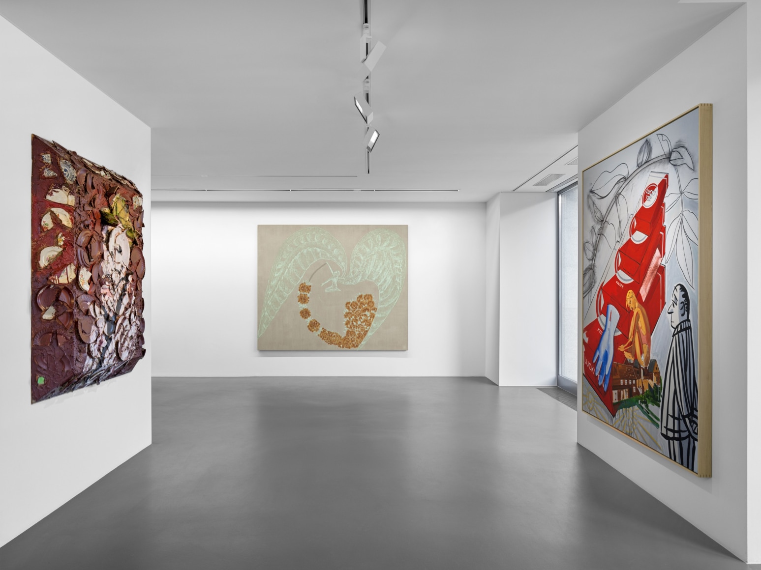 Installation view: Old Friends: Francesco Clemente, David Salle, Julian Schnabel, Vito Schnabel Gallery, St. Moritz, 2022 © The artists; Photos by Stefan Altenburger; Courtesy the artists and Vito Schnabel Gallery