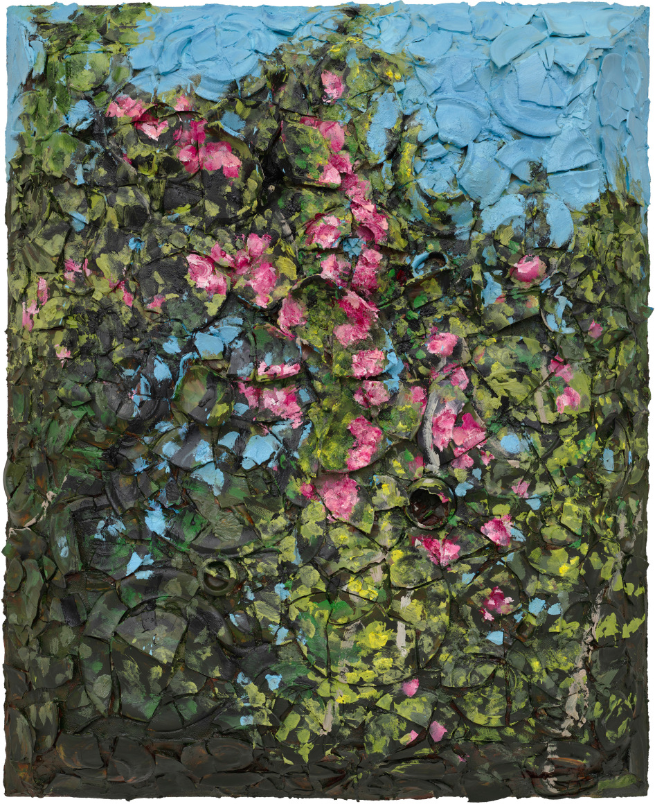 A painting of flowers by Julian Schnabel