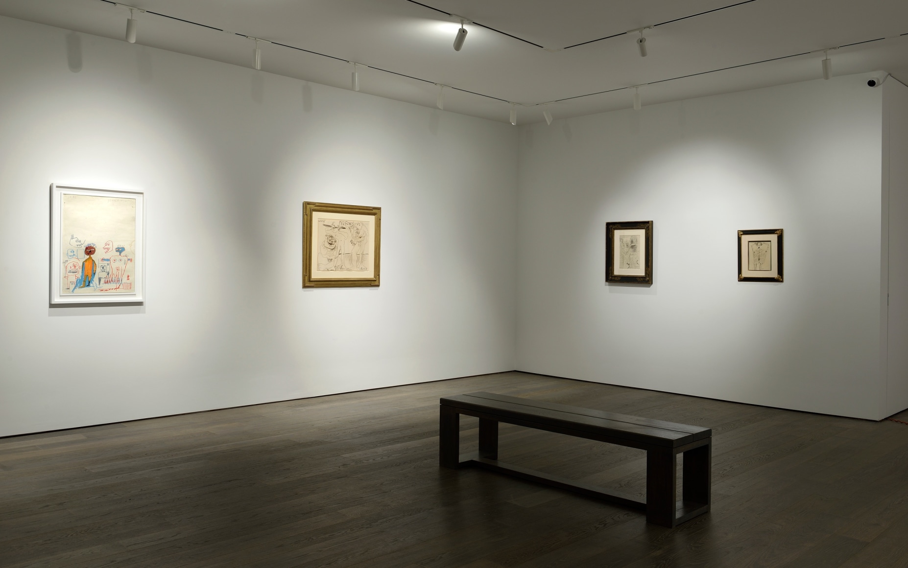 BASQUIAT, DUBUFFET, PICASSO: Works on Paper, Installation view at Van de Weghe, New York