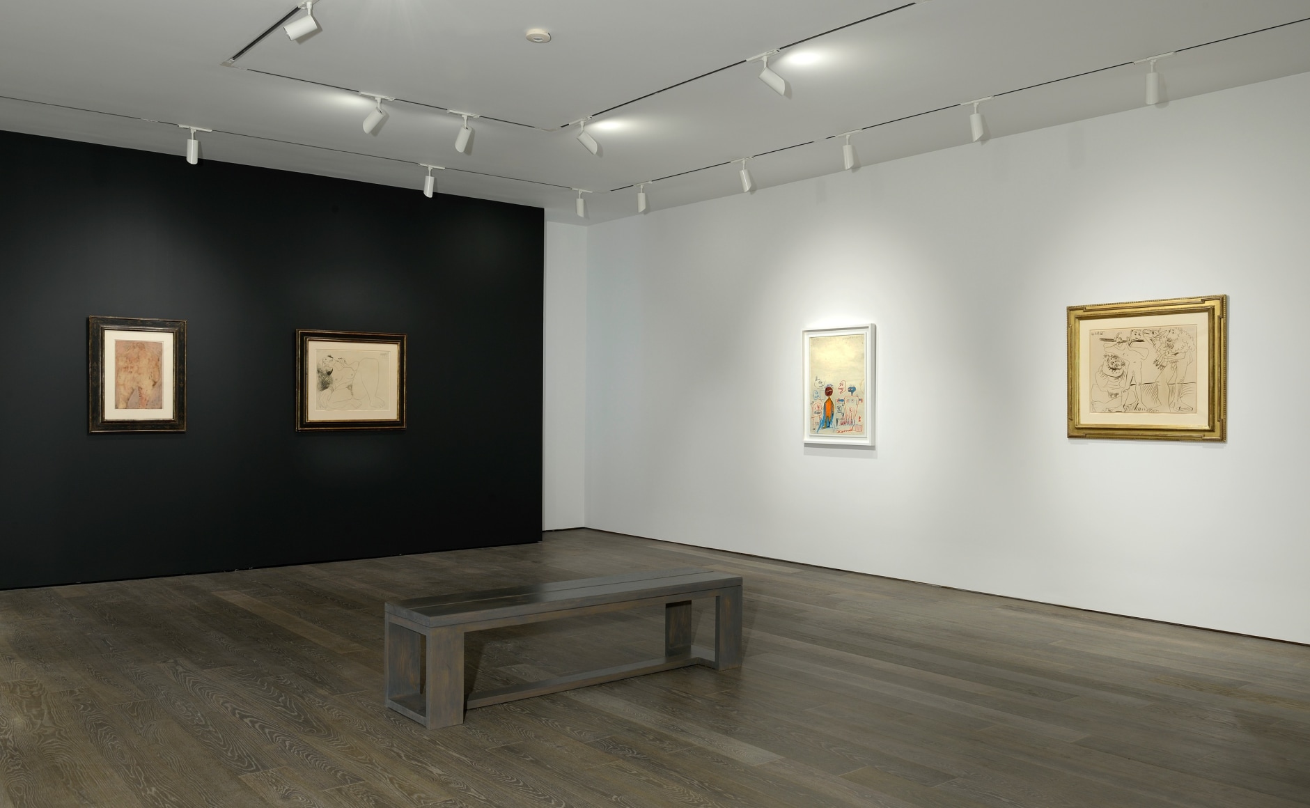 BASQUIAT, DUBUFFET, PICASSO: Works on Paper, Installation view at Van de Weghe, New York