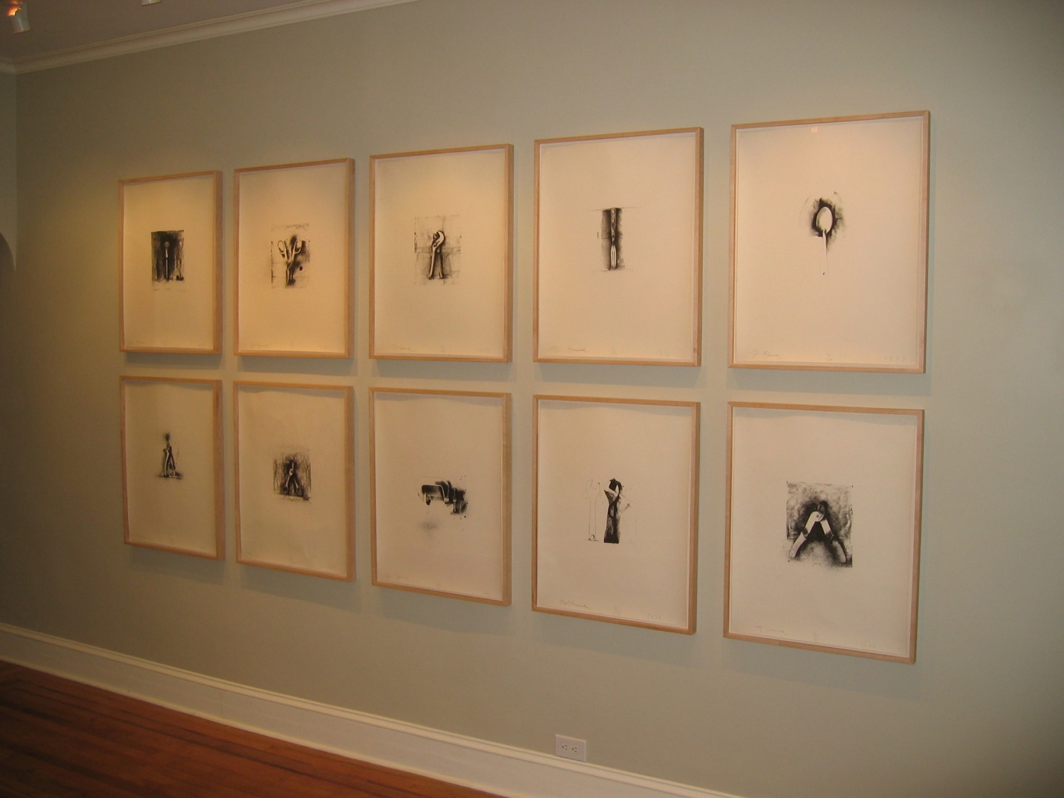 Installation view of Jim Dine - Personal Allegiences: Hearts, Bathrobes, Palettes and Tools&nbsp;at Craig F. Starr Gallery