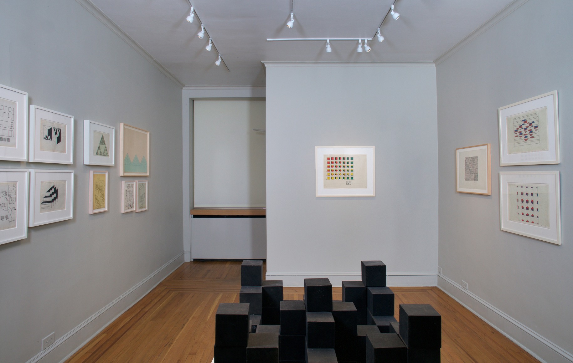 Installation view of Mel Bochner: Drawings 1966-1968 at Craig F. Starr Gallery