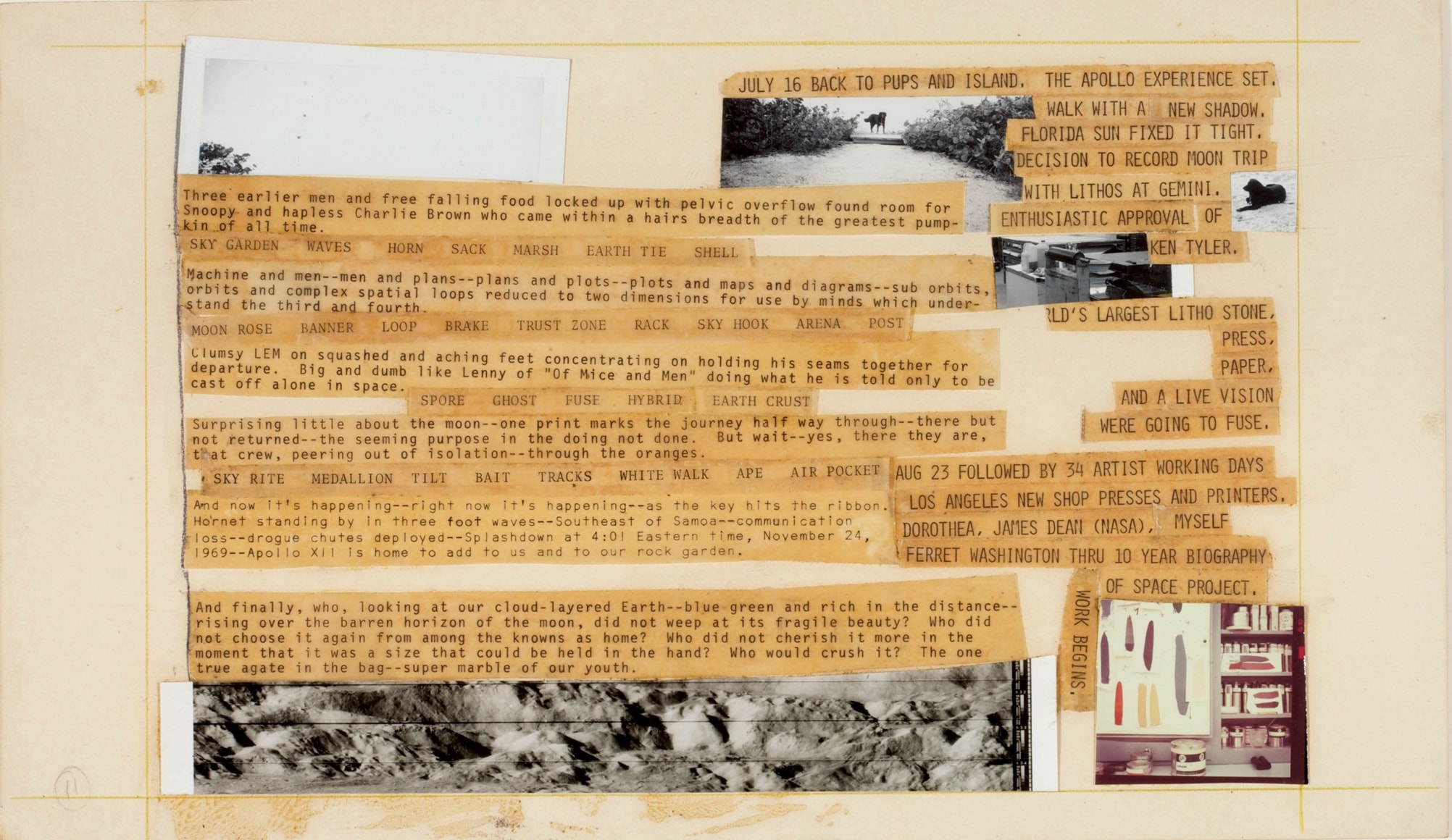 Robert Rauschenberg Stoned Moon Book, Page 11, 1970