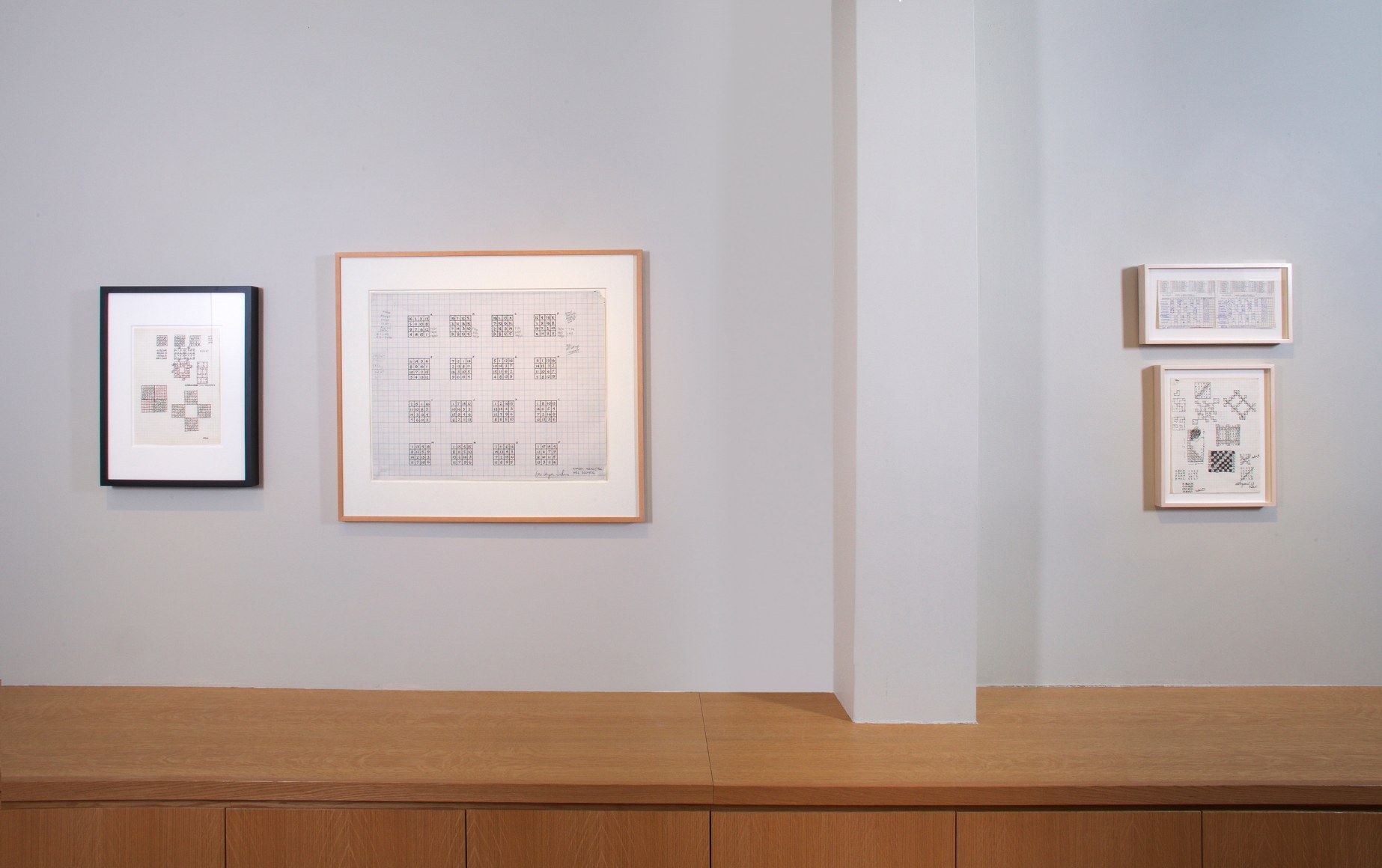 Installation view of Mel Bochner: Drawings 1966-1968 at Craig F. Starr Gallery