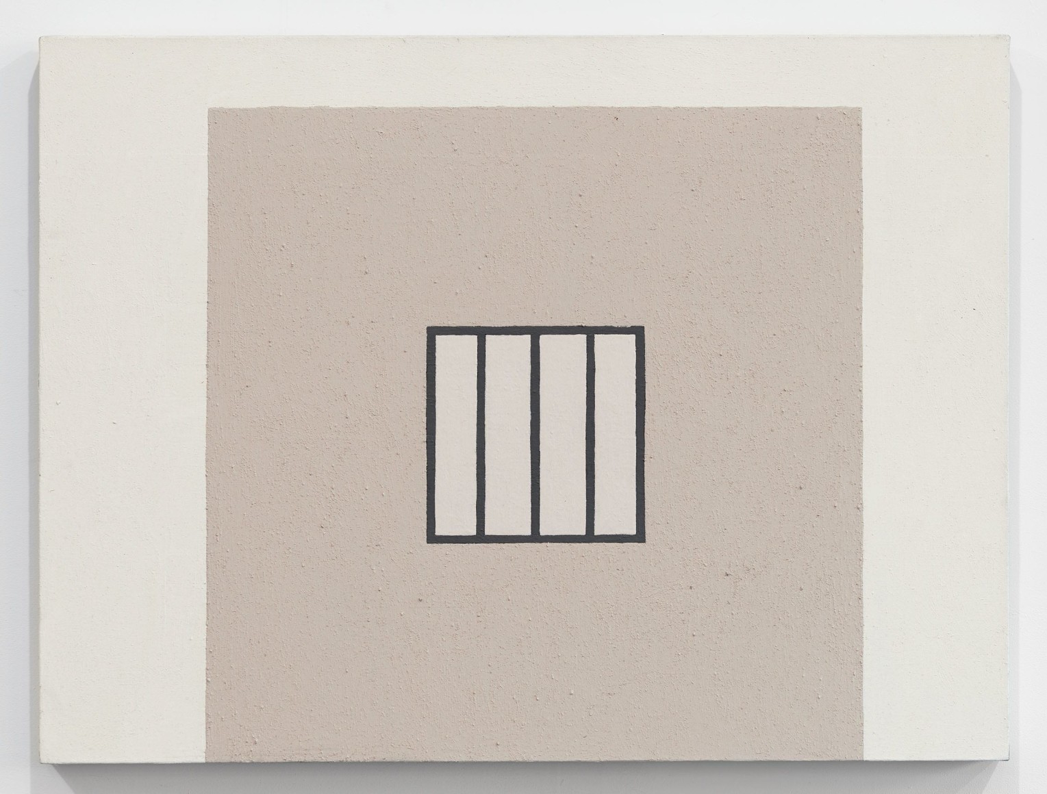 Little Spanish Prison, 1981. Acrylic and Roll-a-Tex on canvas, 30 x 40 inches. On view at Craig Starr Gallery. 