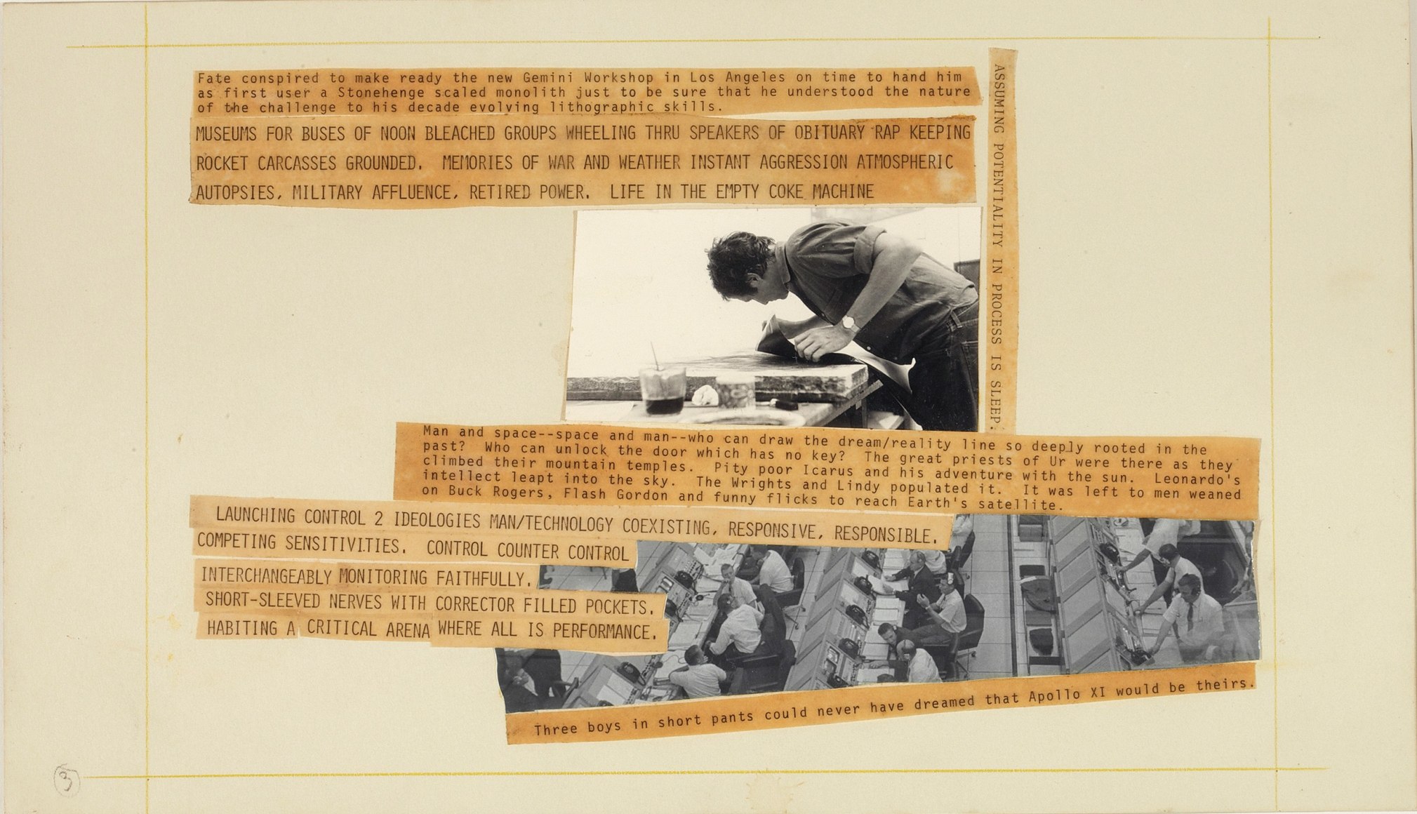 Robert Rauschenberg Stoned Moon Book, Page 3, 1970