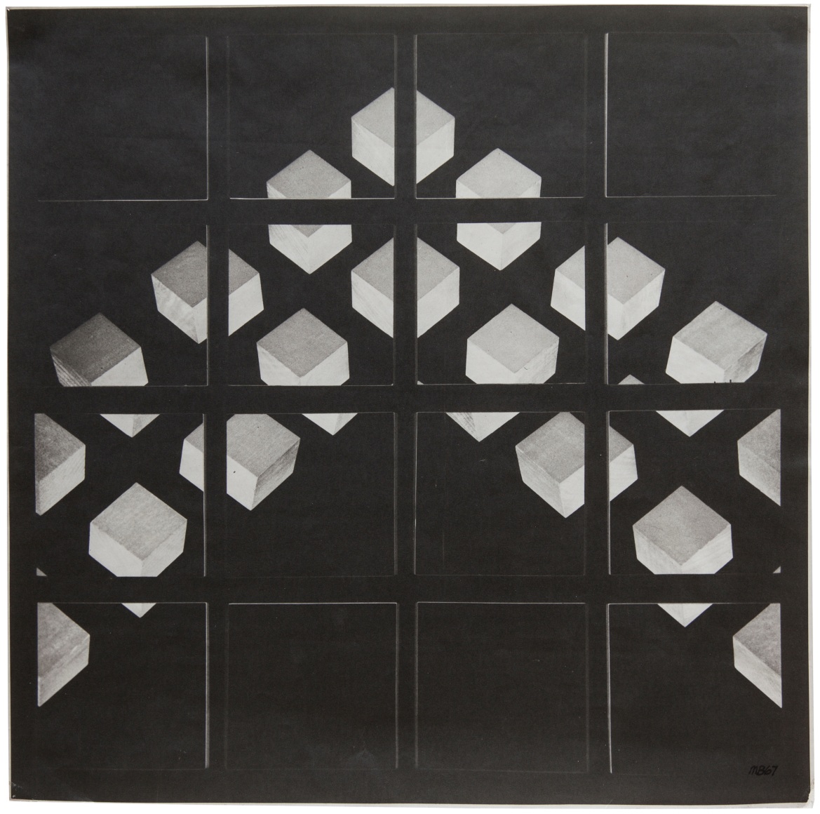 Mel Bochner, Isomorph A4, 1967. Photograph, 16 1/4 x 16 1/4 inches.