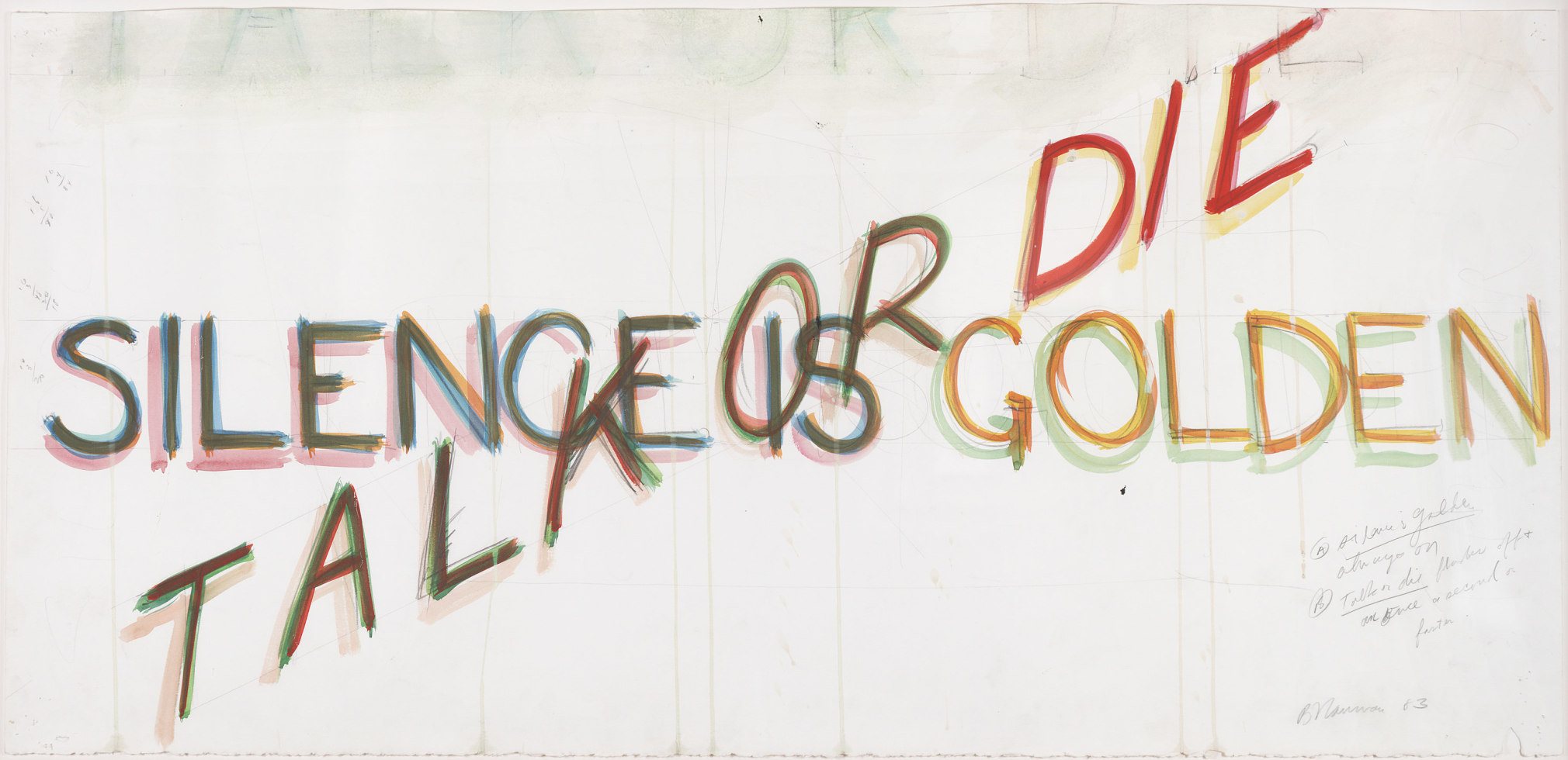 Bruce Nauman, Silence is Golden/Talk or Die, 1983.
