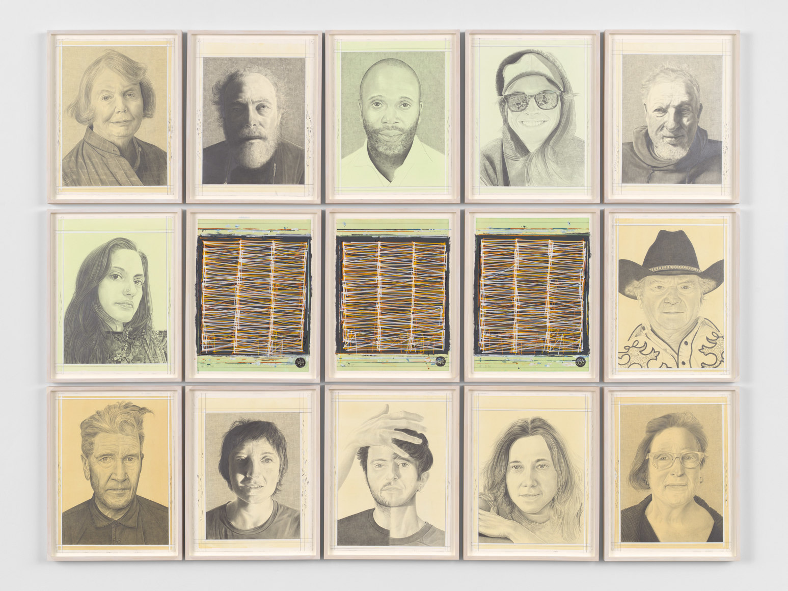 Symphony #3 (for Sir Isaiah Berlin), 2022, Portraits: Pencil on paper, 16 1&frasl;2 x 12 3&frasl;4 inches, framed