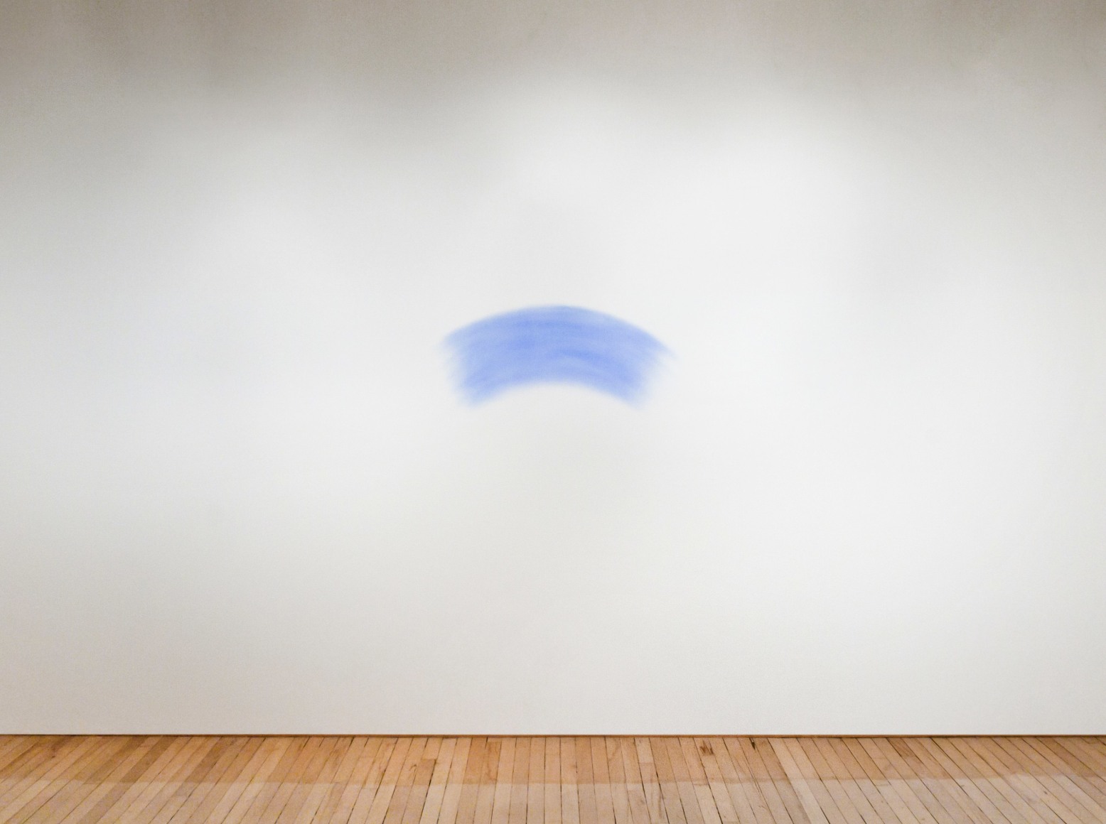 Mel Bochner, Smudge, 1968. Blue powder pigment on wall, 17 x 39 inches.