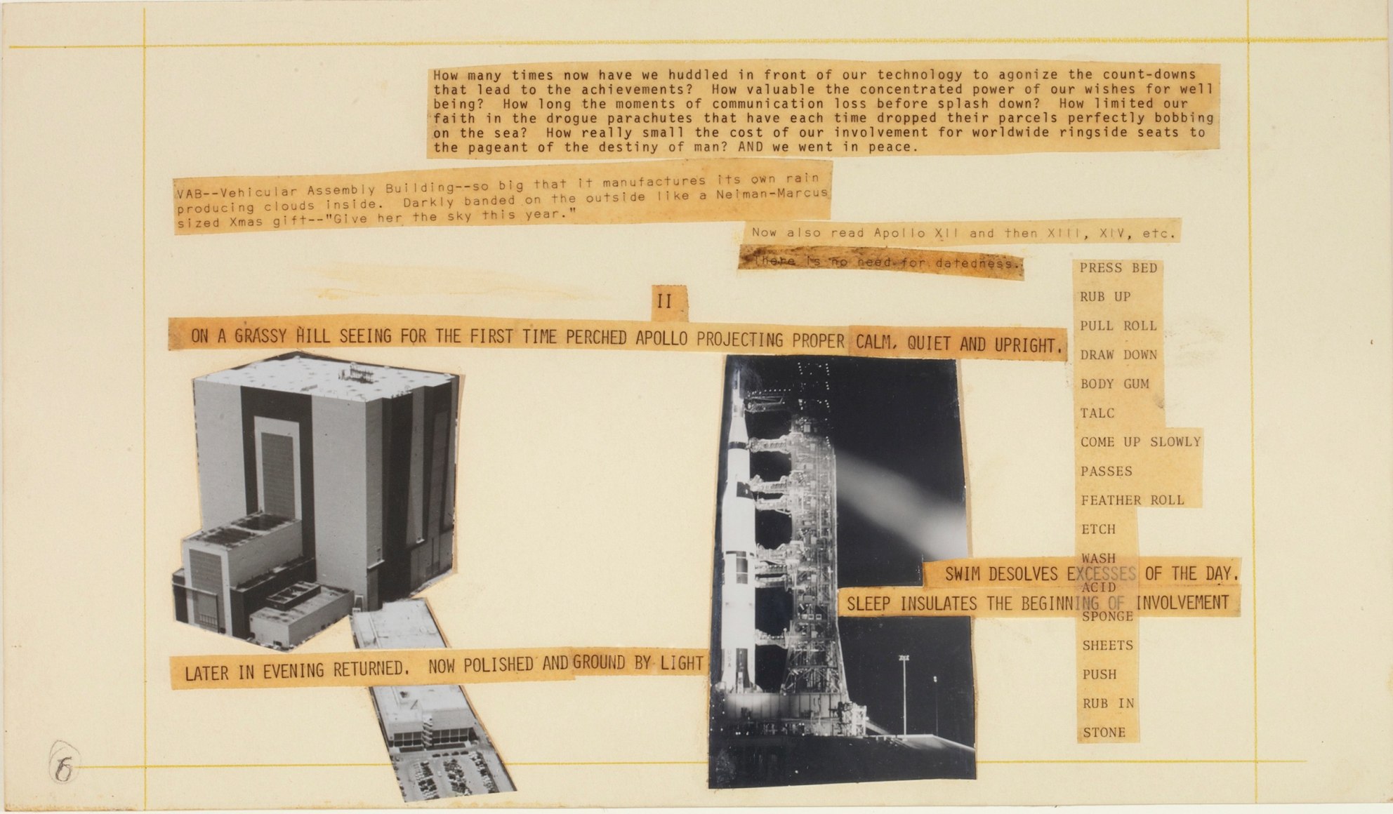 Robert Rauschenberg Stoned Moon Book, Page 6, 1970