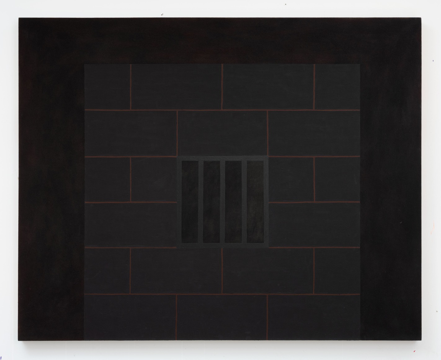 The Prison of History, 1981. Acrylic on canvas, 63 x 77 inches. On view at Karma. 