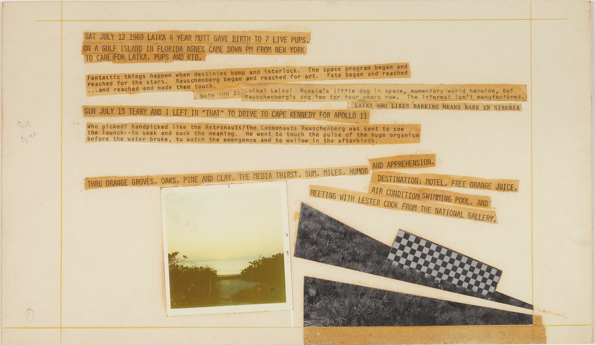 Robert Rauschenberg Stoned Moon Book, Page 1, 1970