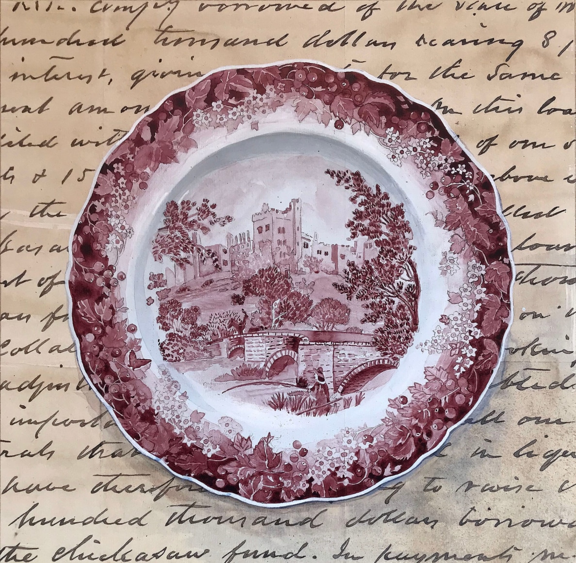 Renee_Bott_Dinner_Plate_Ruby_17x17_2021
