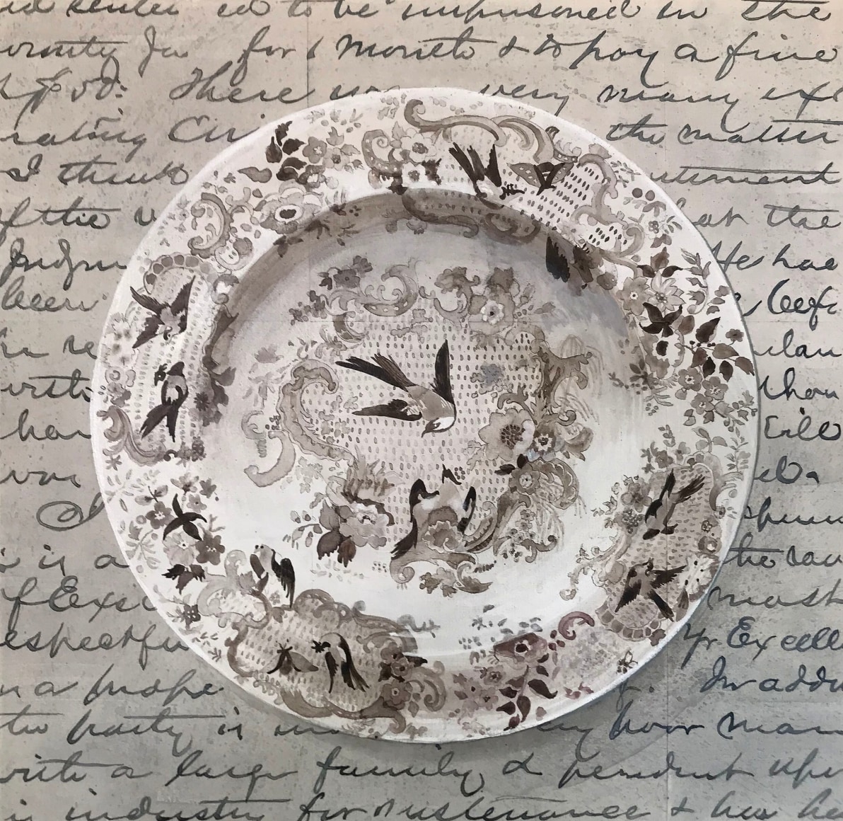 Renee_Bott_Dinner_Plate_Sepia_17x17_2021