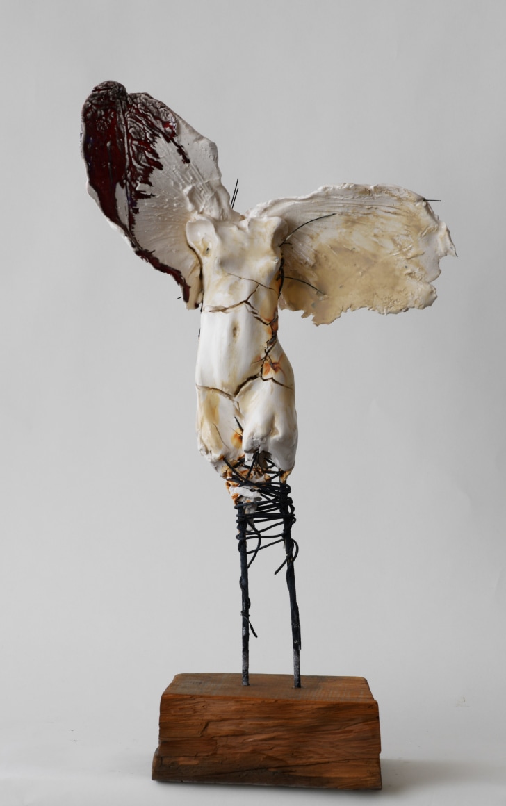 DAHL-Carl_Female angel with red wing_12x22x7